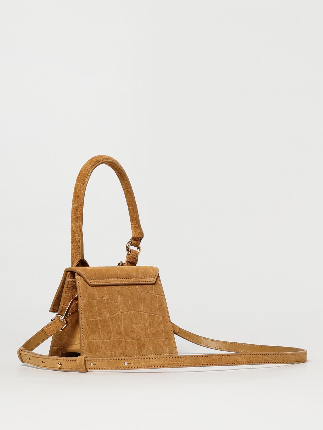 JACQUEMUS BORSA MINI: Borsa Le Chiquito Jacquemus in camoscio stampa cocco , Cammello - Img 3
