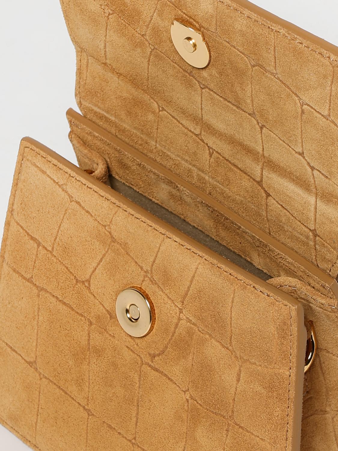 JACQUEMUS BORSA MINI: Borsa Le Chiquito Jacquemus in camoscio stampa cocco , Cammello - Img 5