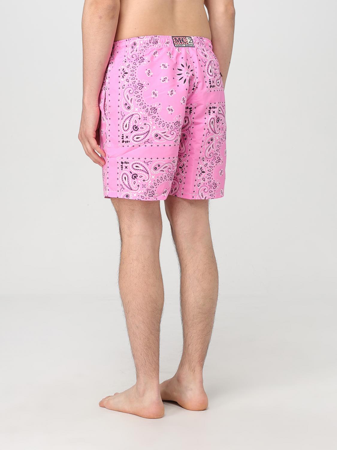 MC2 SAINT BARTH BADEMODE: MC2 Saint Barth Nylon-Badeanzug mit Bandana-Print, Pink - Img 2