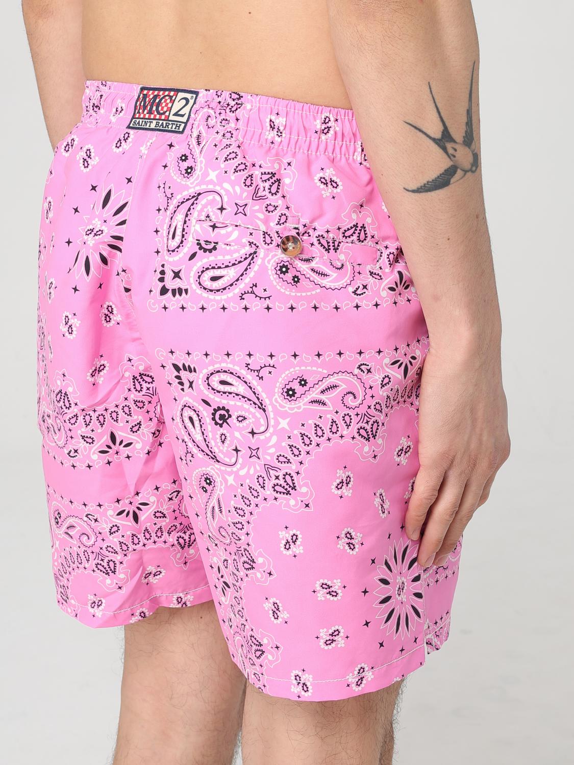 MC2 SAINT BARTH BADEMODE: MC2 Saint Barth Nylon-Badeanzug mit Bandana-Print, Pink - Img 3