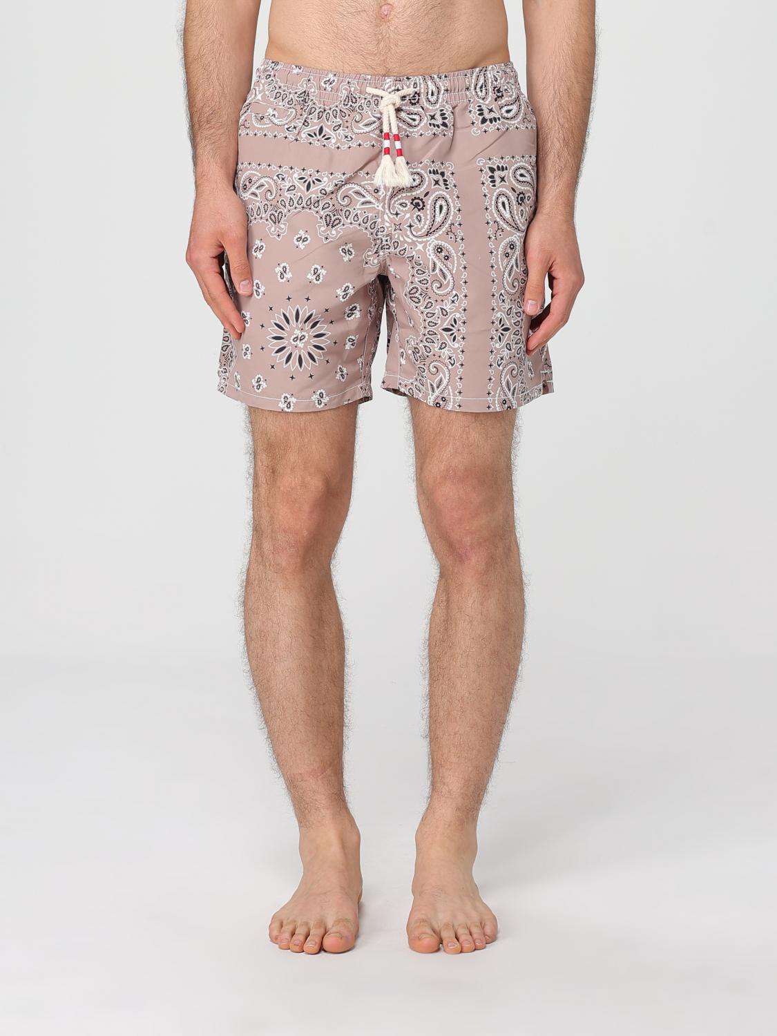 MC2 SAINT BARTH BADEMODE: MC2 Saint Barth Nylon-Badeanzug mit Bandana-Print, Beige - Img 1