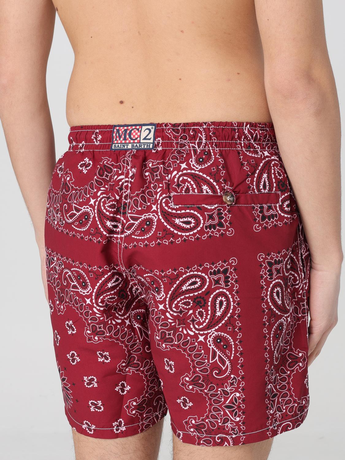 MC2 SAINT BARTH BADEMODE: MC2 Saint Barth Nylon-Badeanzug mit Bandana-Print, Braun - Img 3