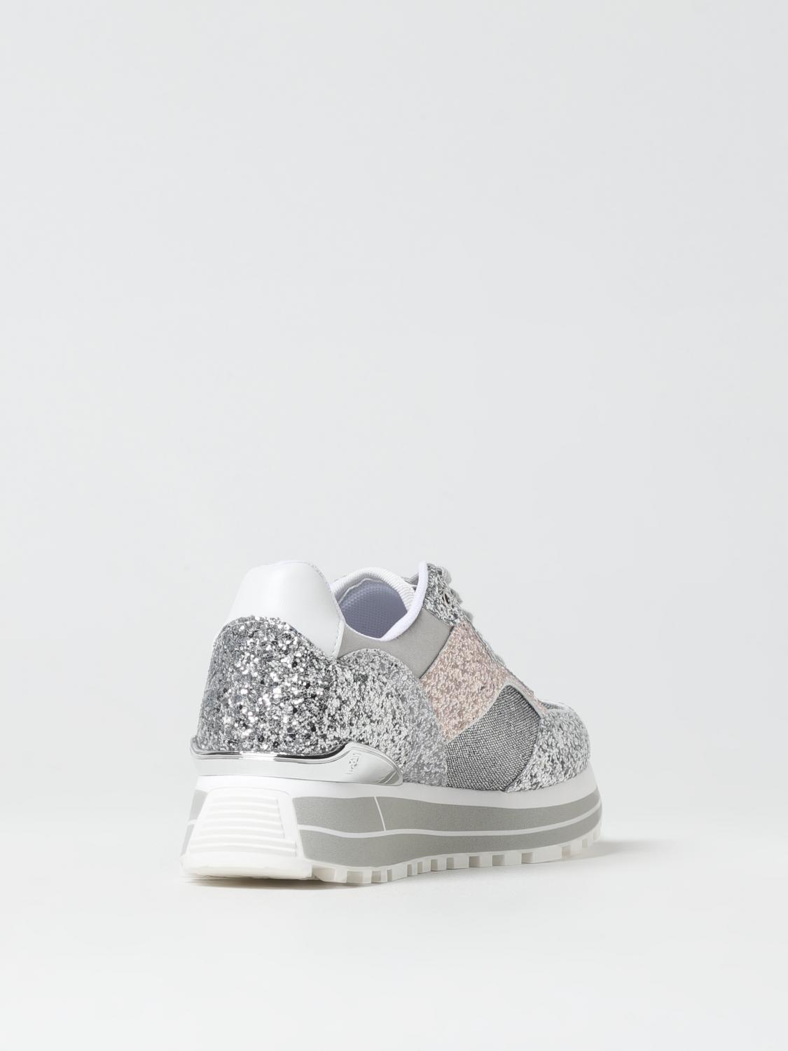 LIU JO SNEAKERS: Sneakers Liu Jo in mesh e glitter , Argento - Img 3
