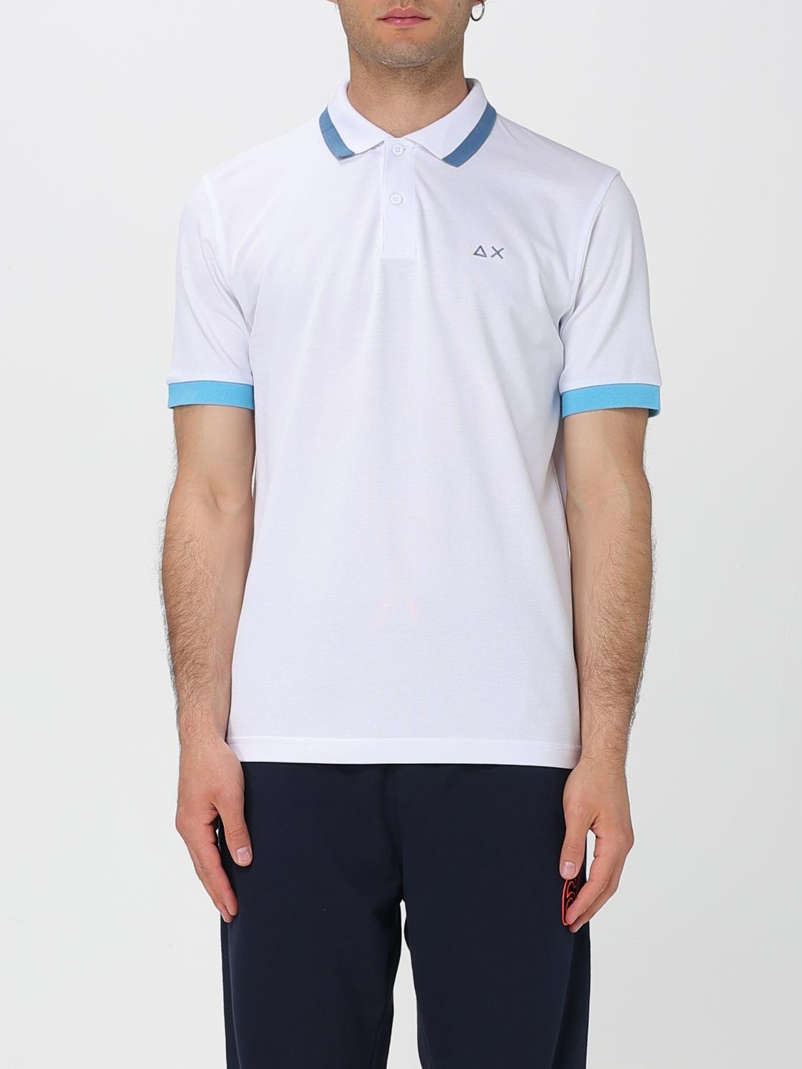 SUN68 POLO: Polo in cotone con logo SUN68, Bianco - Img 1