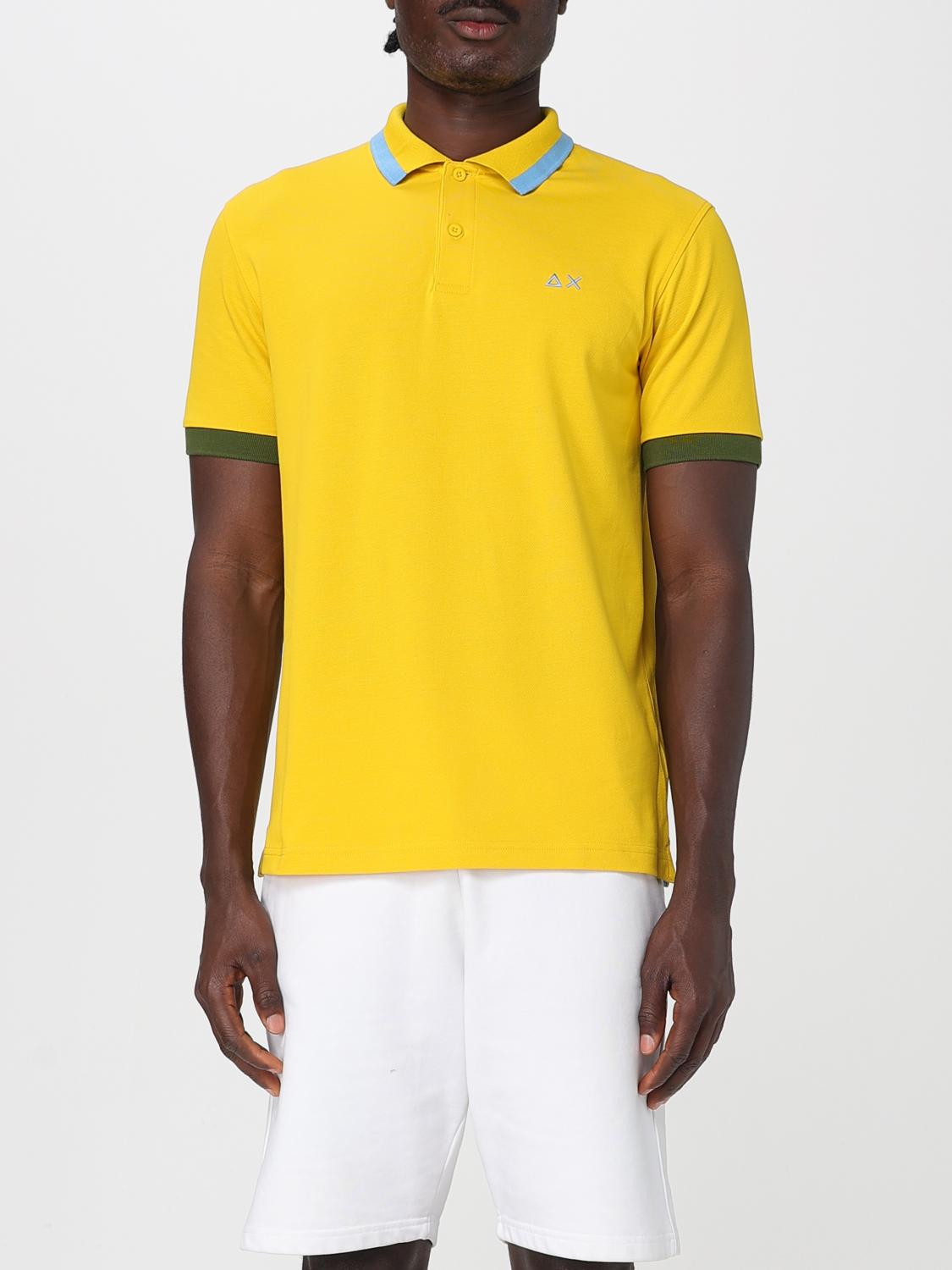 SUN68 POLO: Polo in cotone con logo SUN68, Giallo - Img 1