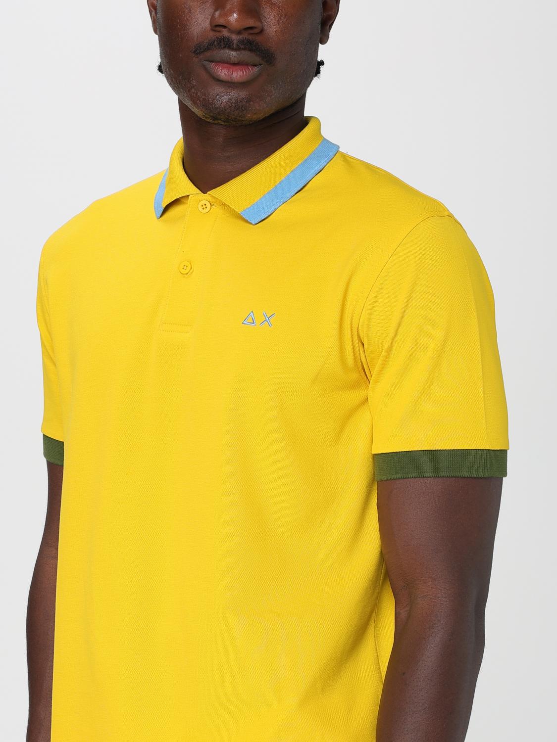 SUN68 POLO: Polo in cotone con logo SUN68, Giallo - Img 3