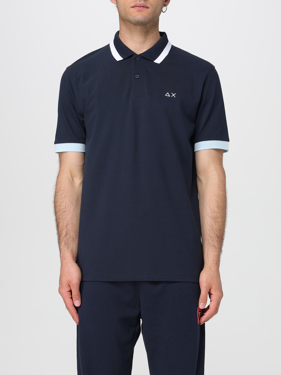 SUN68 POLO: Polo in cotone con logo SUN68, Blue - Img 1