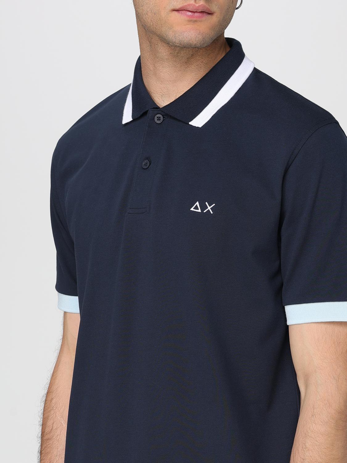 SUN68 POLO: Polo in cotone con logo SUN68, Blue - Img 3