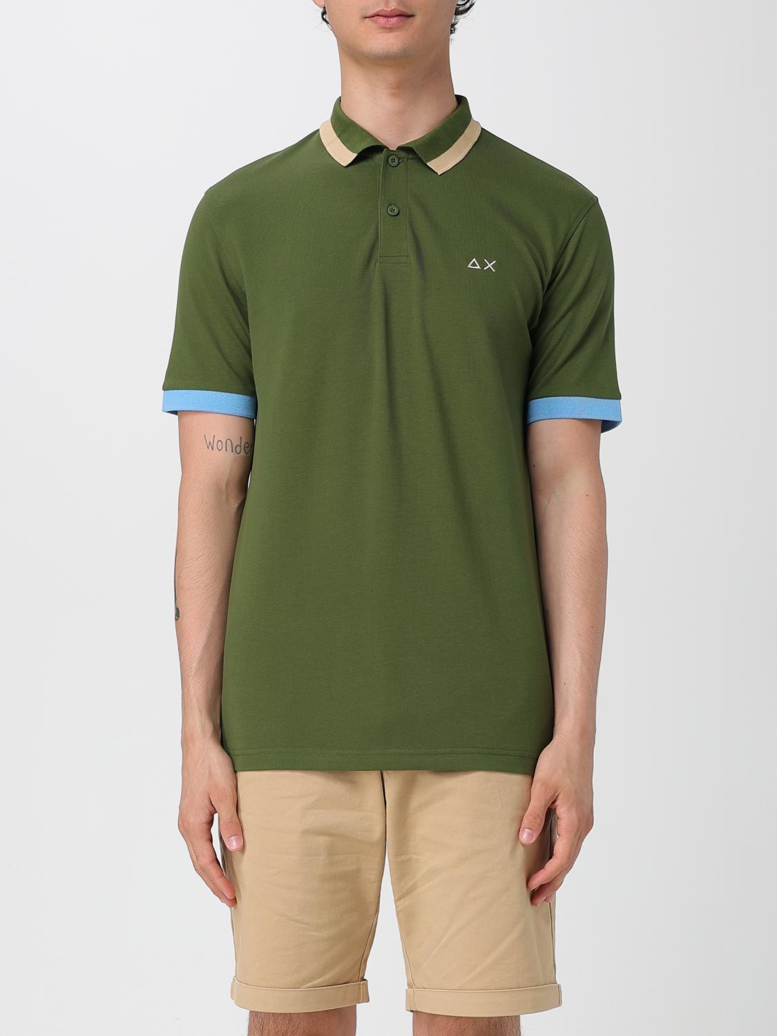 SUN68 POLO: Polo in cotone con logo SUN68, Verde - Img 1