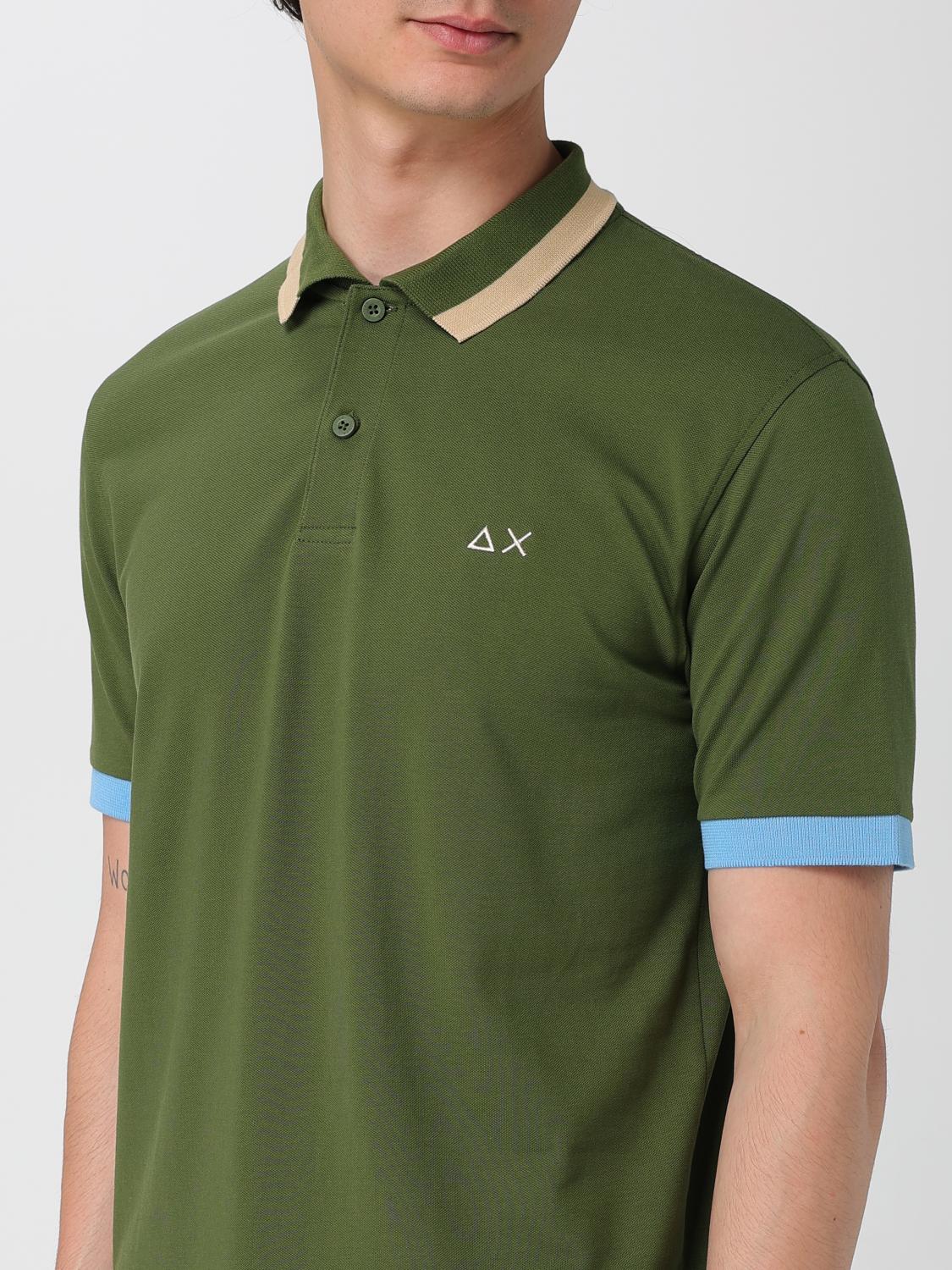 SUN68 POLO: Polo in cotone con logo SUN68, Verde - Img 3