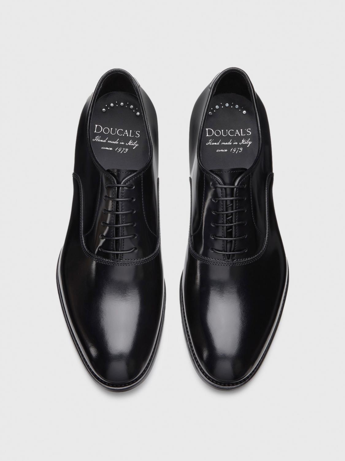 DOUCAL'S SCARPE STRINGATE: Oxford Doucal's in pelle spazzolata , Nero - Img 3