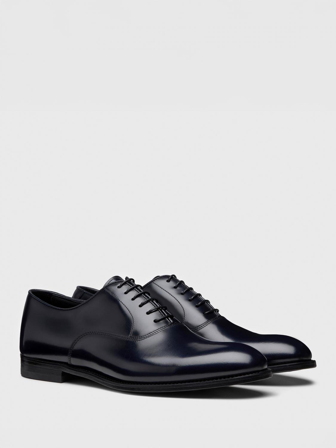 DOUCAL'S SCARPE STRINGATE: Oxford Doucal's in pelle spazzolata , Blue - Img 2