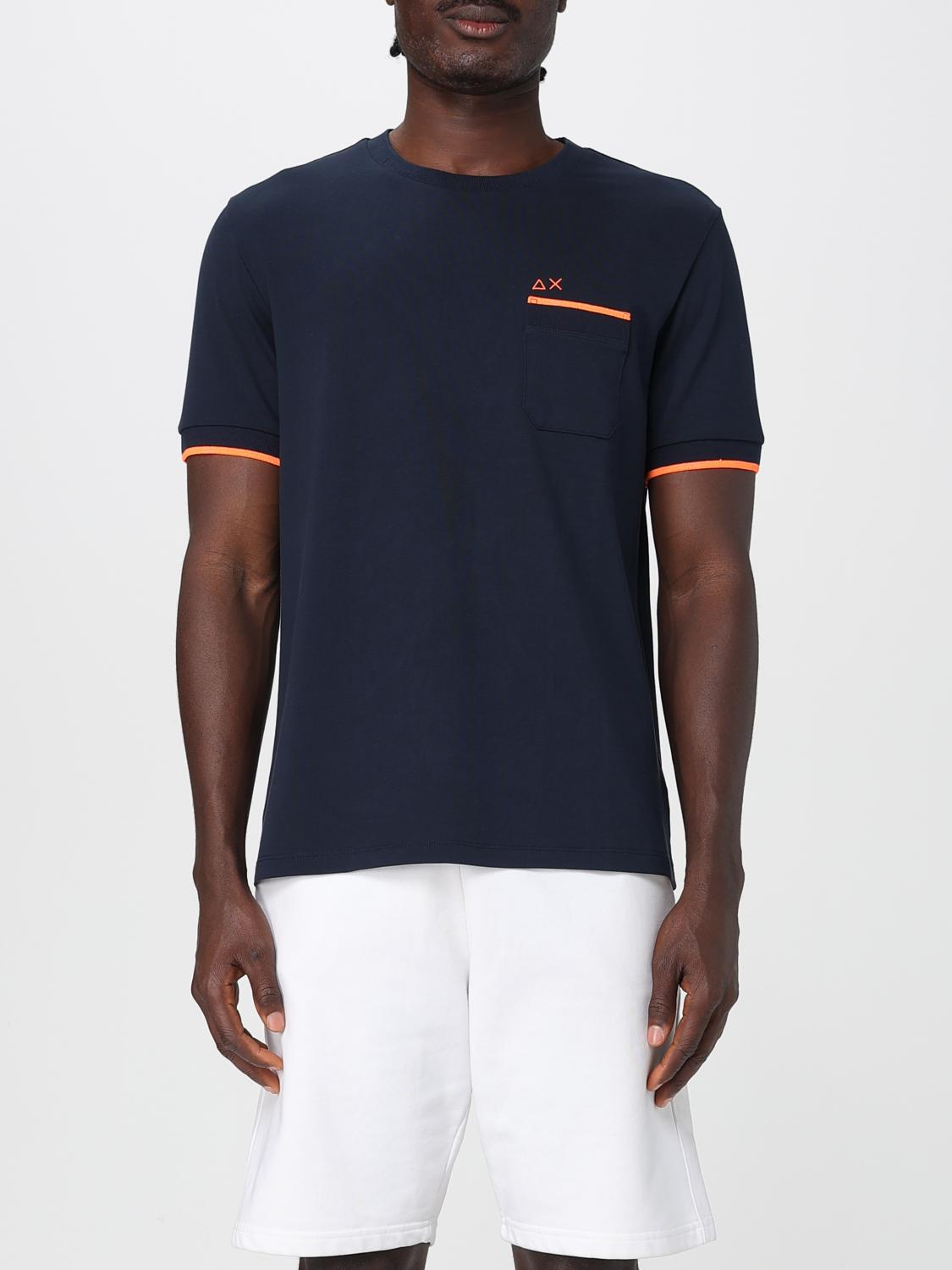 SUN68 T-SHIRT: T-shirt in cotone con logo SUN68, Blue - Img 1