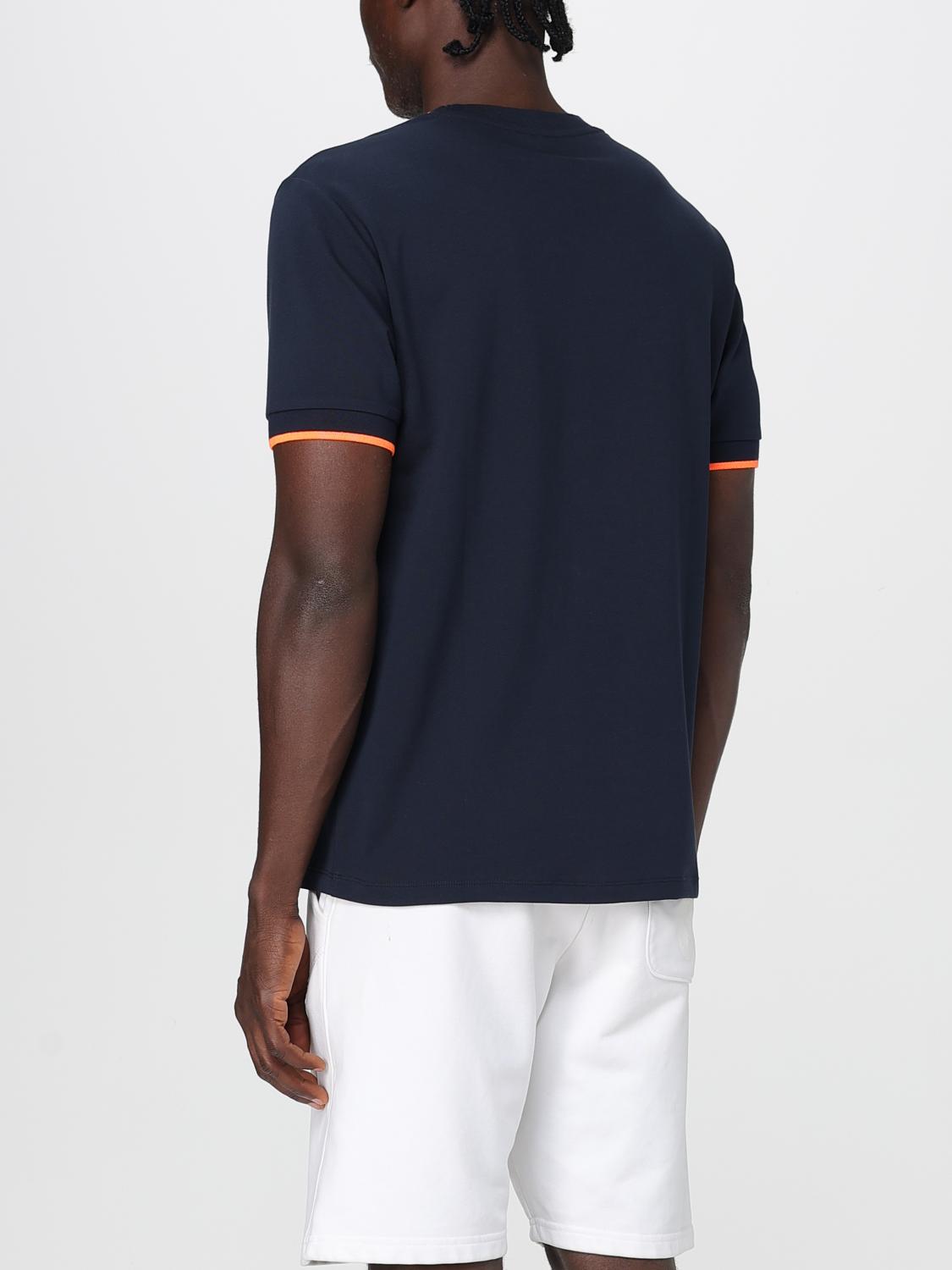SUN68 T-SHIRT: T-shirt in cotone con logo SUN68, Blue - Img 2