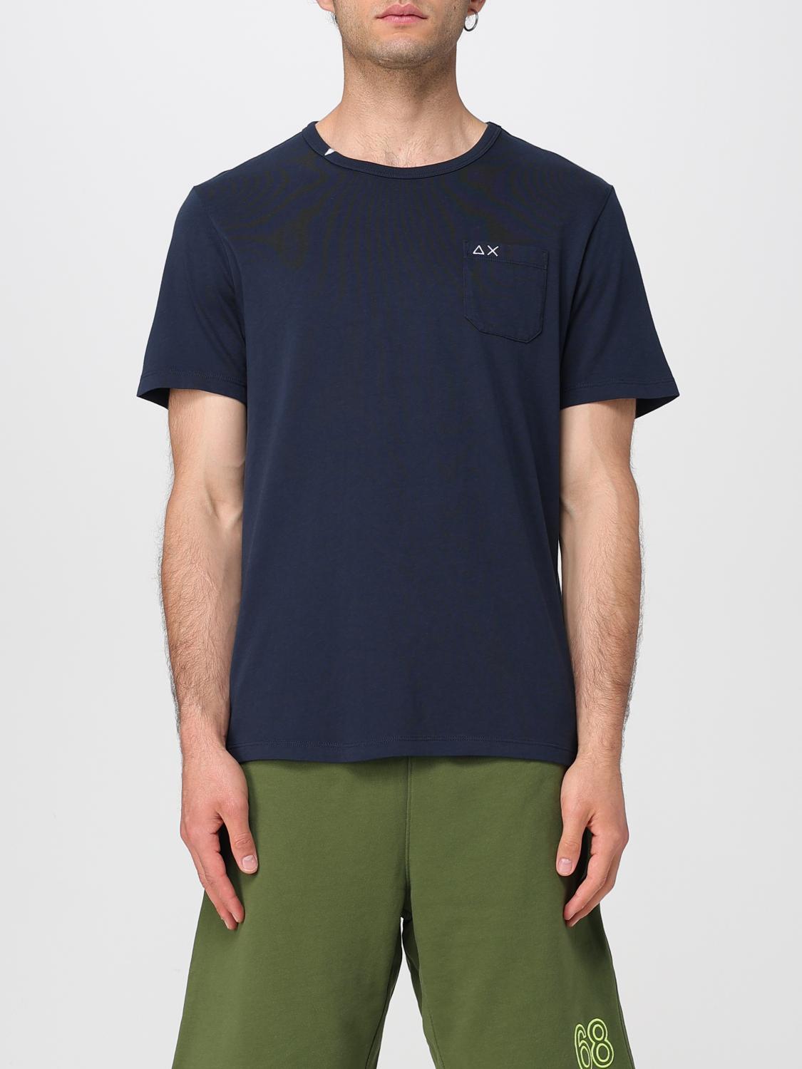 SUN68 T-SHIRT: T-shirt in cotone con toppa SUN68, Blue - Img 1