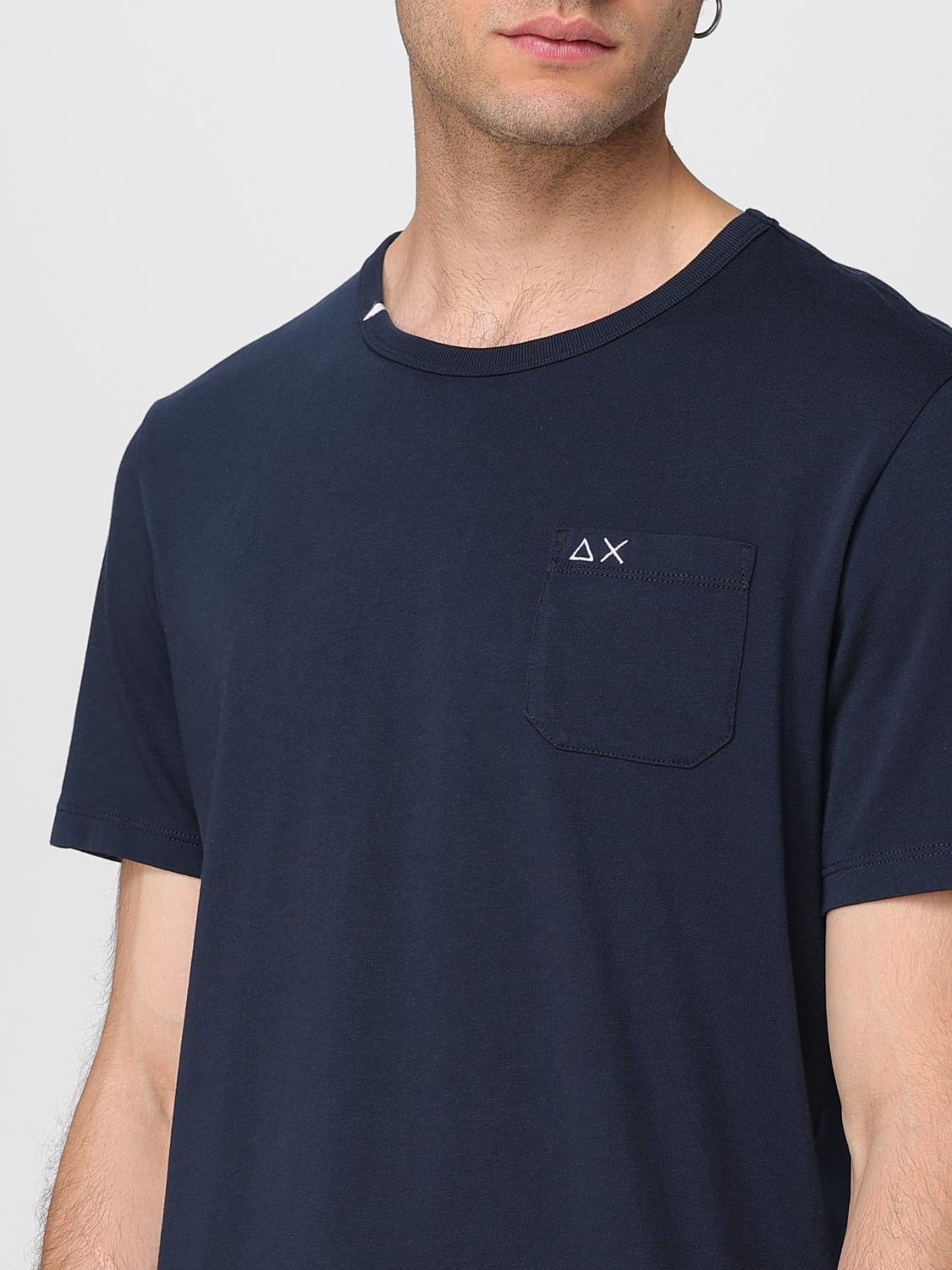 SUN68 T-SHIRT: T-shirt in cotone con toppa SUN68, Blue - Img 3