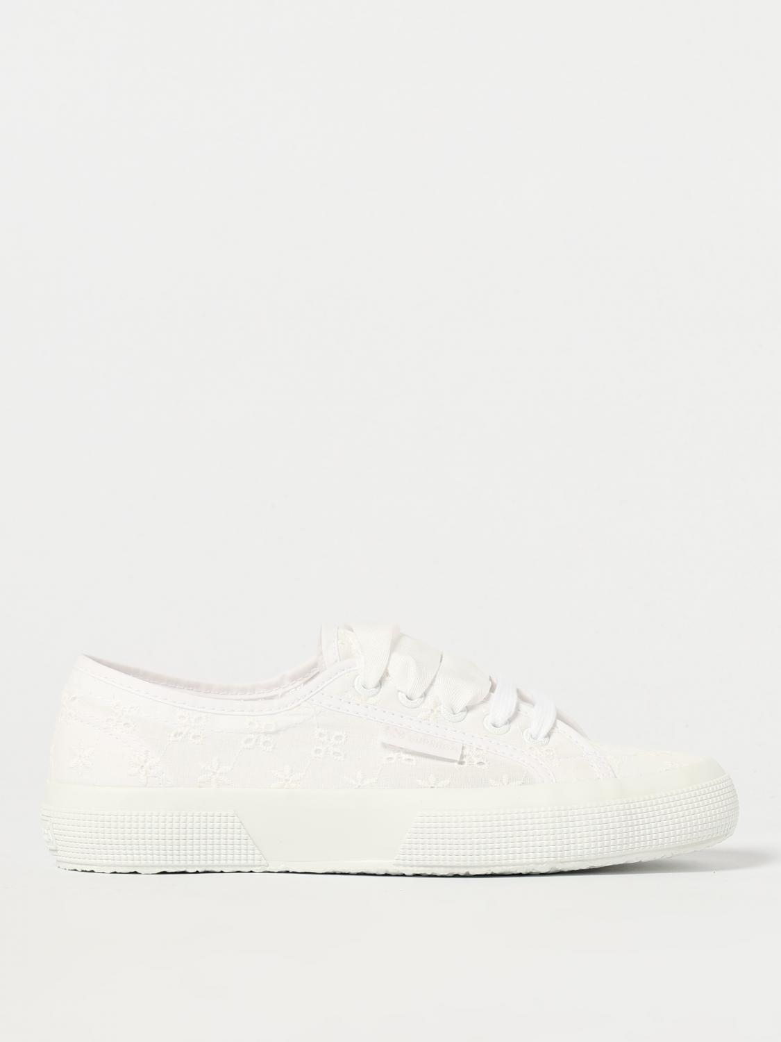 SUPERGA SNEAKERS: Sneakers Superga in tela con lavorazione pizzo Sangallo , Bianco - Img 1