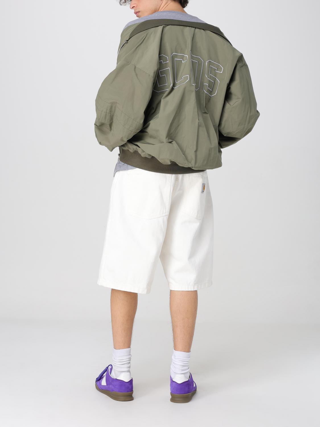 GCDS GIACCA: Bomber in misto cotone con logo GCDS, Verde - Img 2