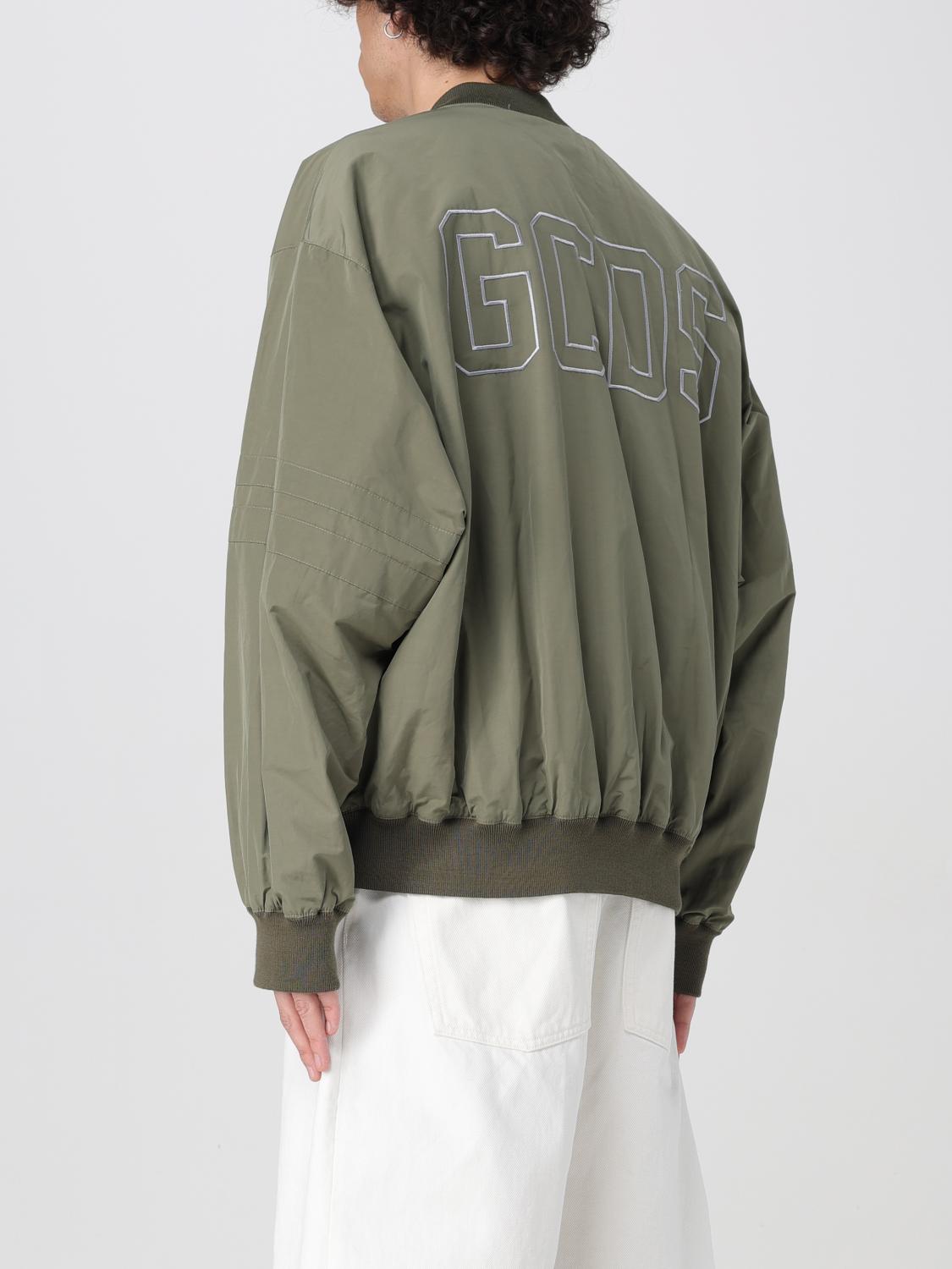 GCDS GIACCA: Bomber in misto cotone con logo GCDS, Verde - Img 3