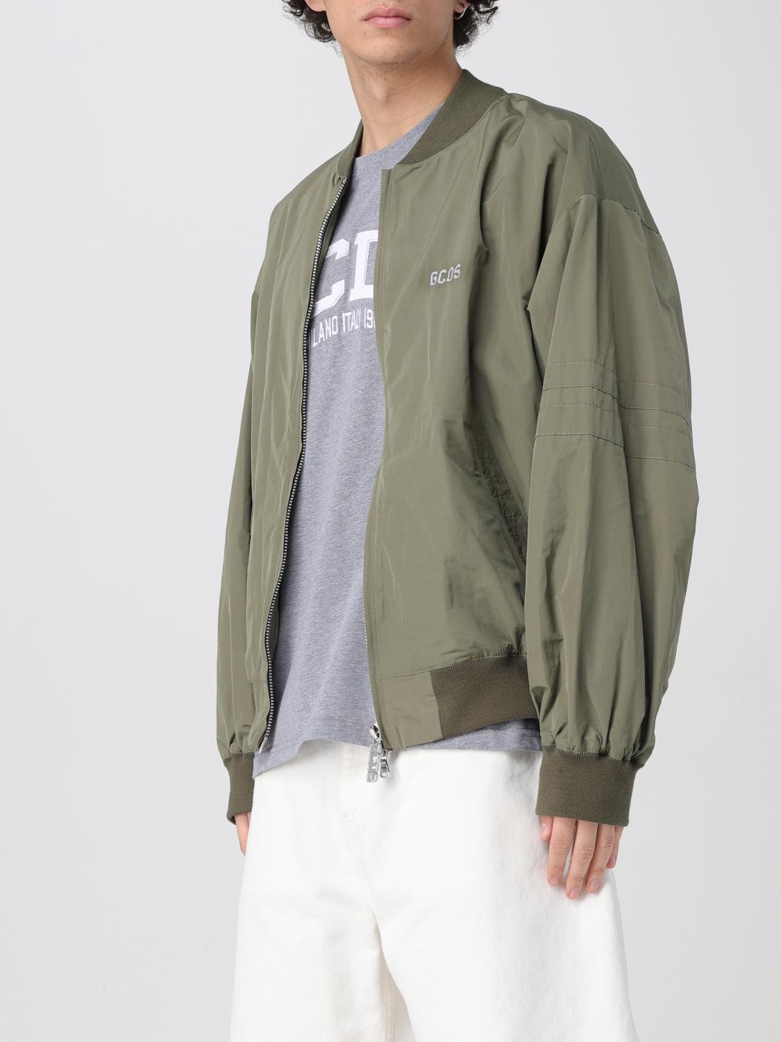 GCDS GIACCA: Bomber in misto cotone con logo GCDS, Verde - Img 4