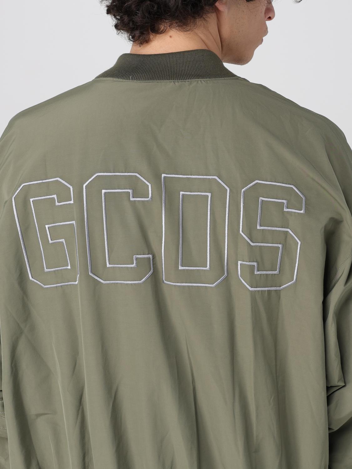 GCDS GIACCA: Bomber in misto cotone con logo GCDS, Verde - Img 5