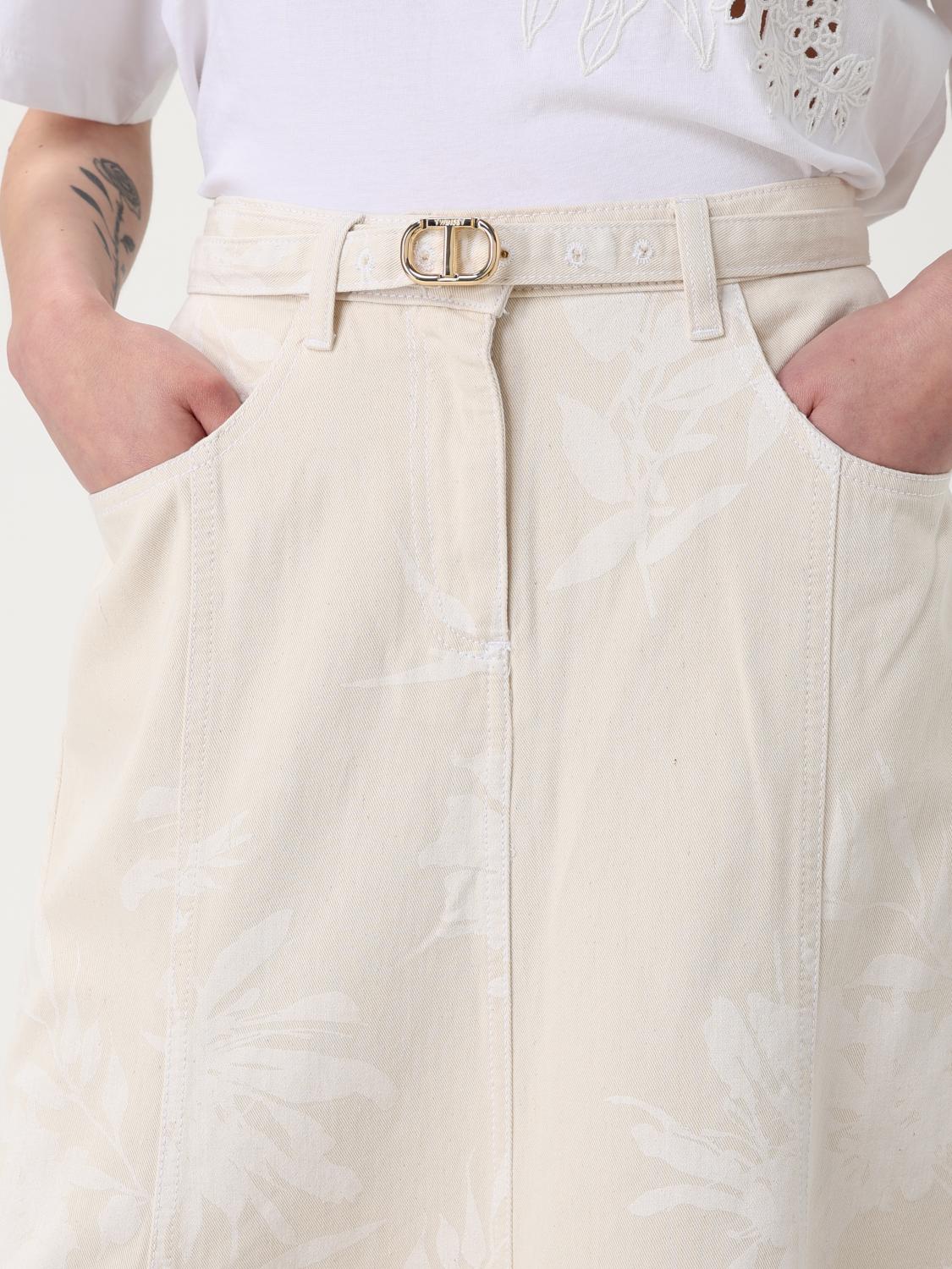 TWINSET FALDA: Falda mujer Twinset, Blanco - Img 4