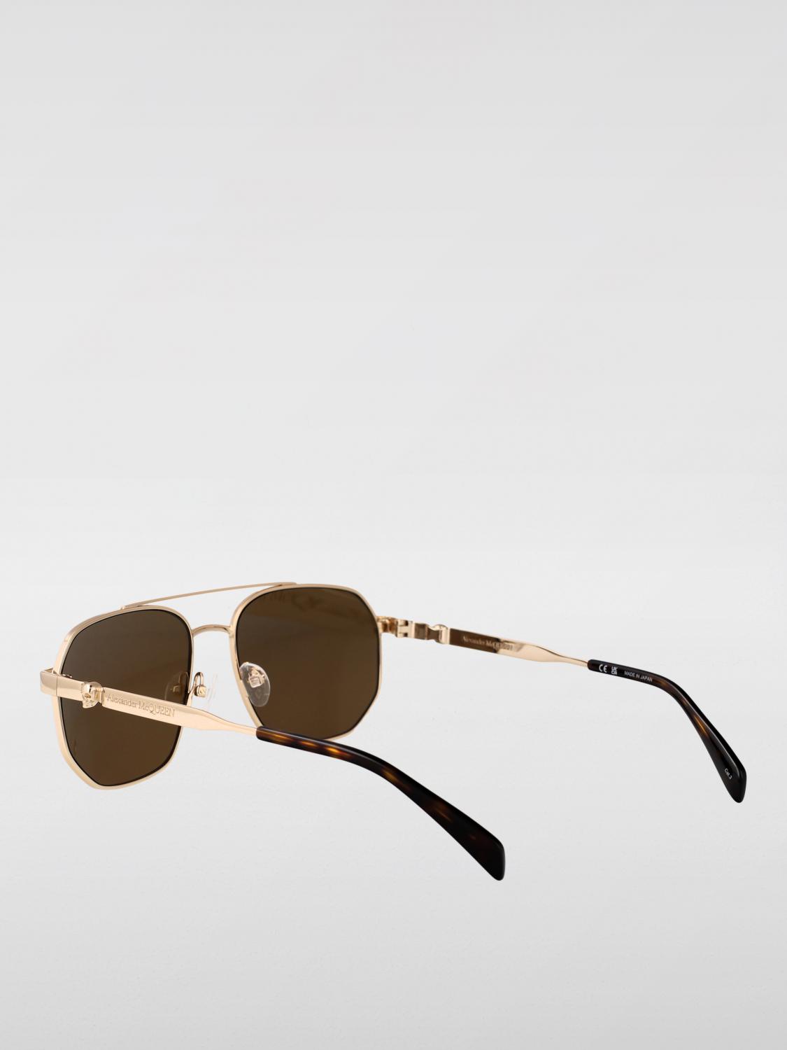 MCQUEEN 선글라스: McQueen AM0458S 메탈 선글라스, 골드 - Img 3