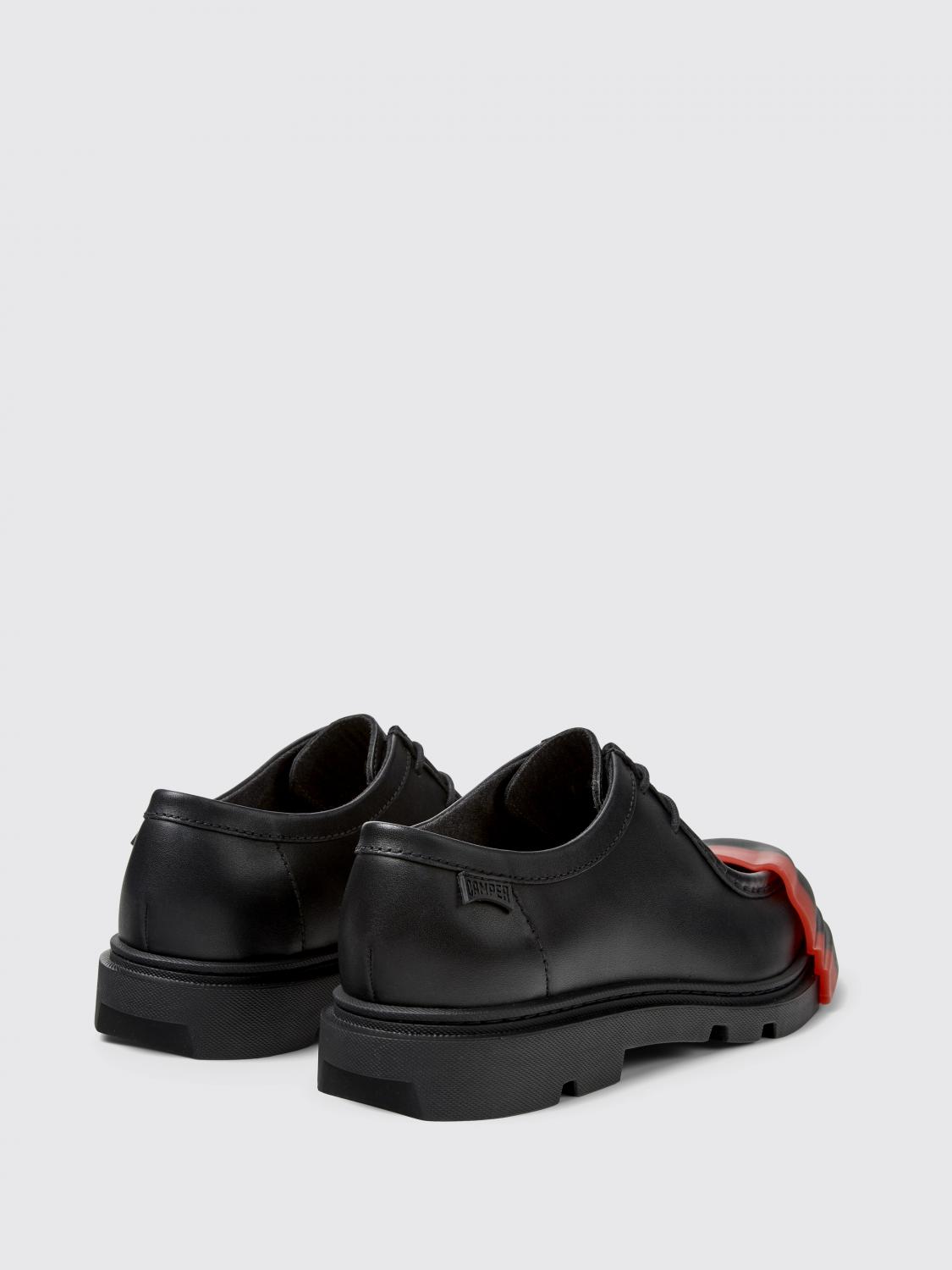 CAMPER STRINGATE: Derby Junction Camper in pelle , Nero - Img 3
