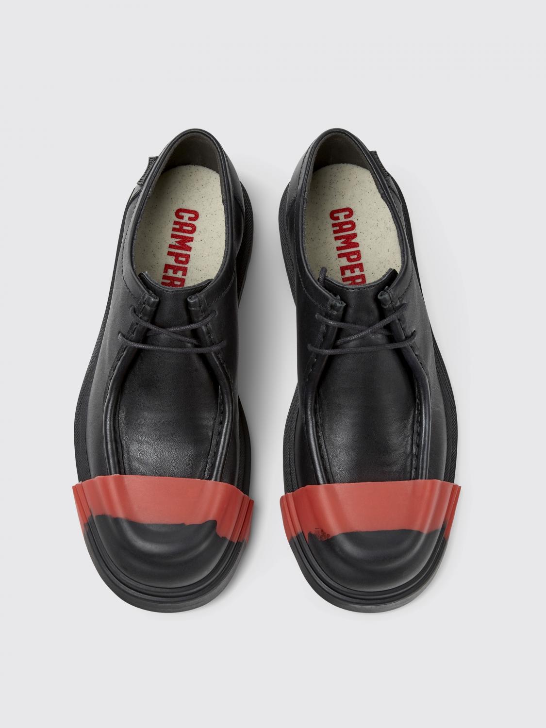 CAMPER STRINGATE: Derby Junction Camper in pelle , Nero - Img 4