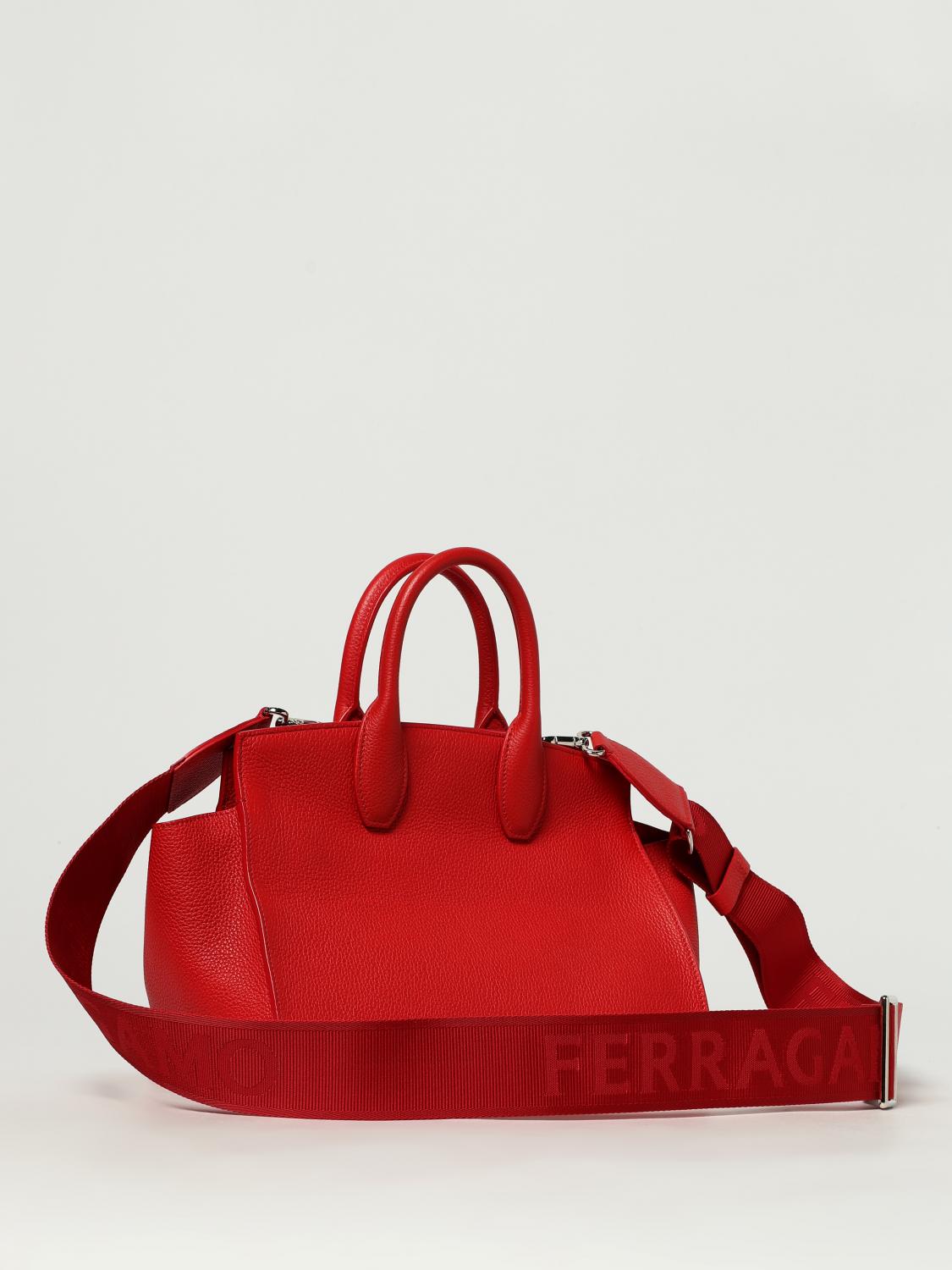 FERRAGAMO BORSA A MANO: Borsa Studio Ferragamo in pelle a grana , Rosso - Img 3