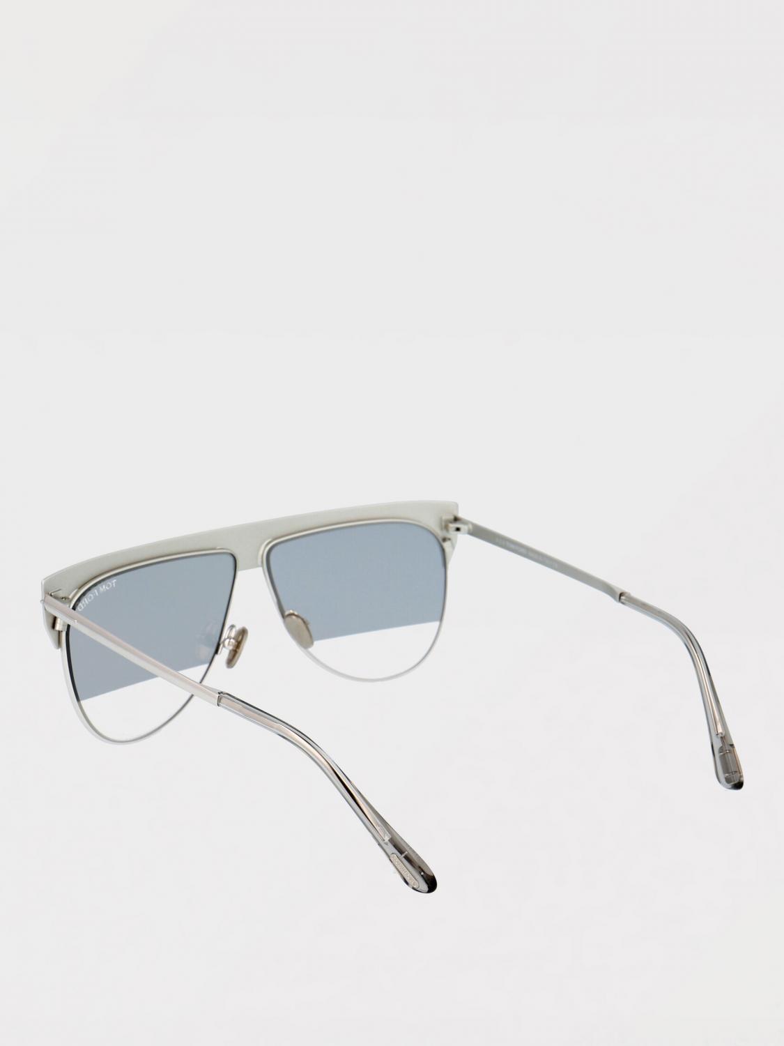 TOM FORD OCCHIALI DA SOLE: Occhiali da sole Winter Tom Ford in metallo placcato oro , Silver - Img 3