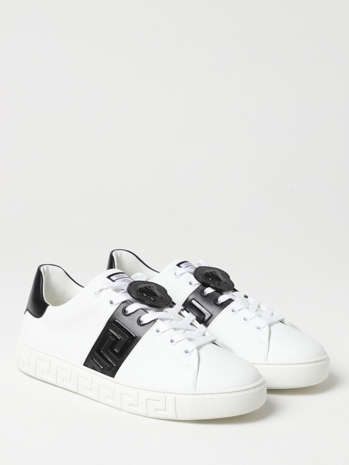 VERSACE SNEAKERS: Sneakers Greca Versace in pelle , Bianco - Img 2