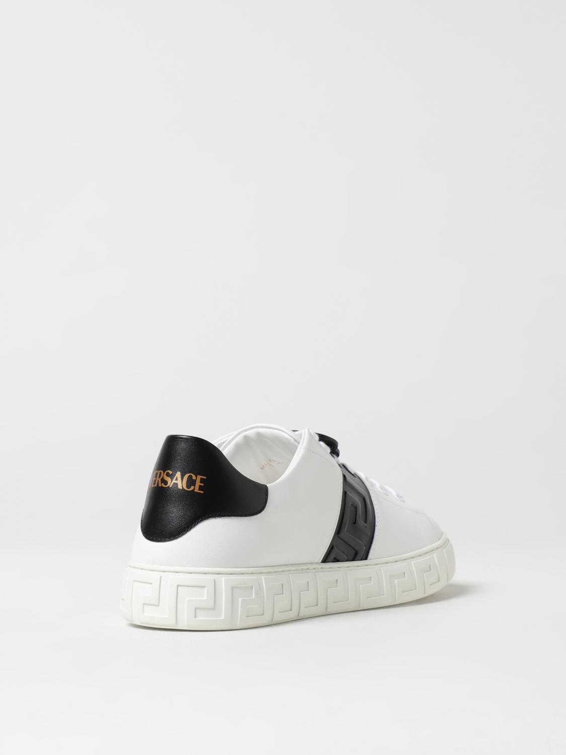 VERSACE SNEAKERS: Sneakers Greca Versace in pelle , Bianco - Img 3