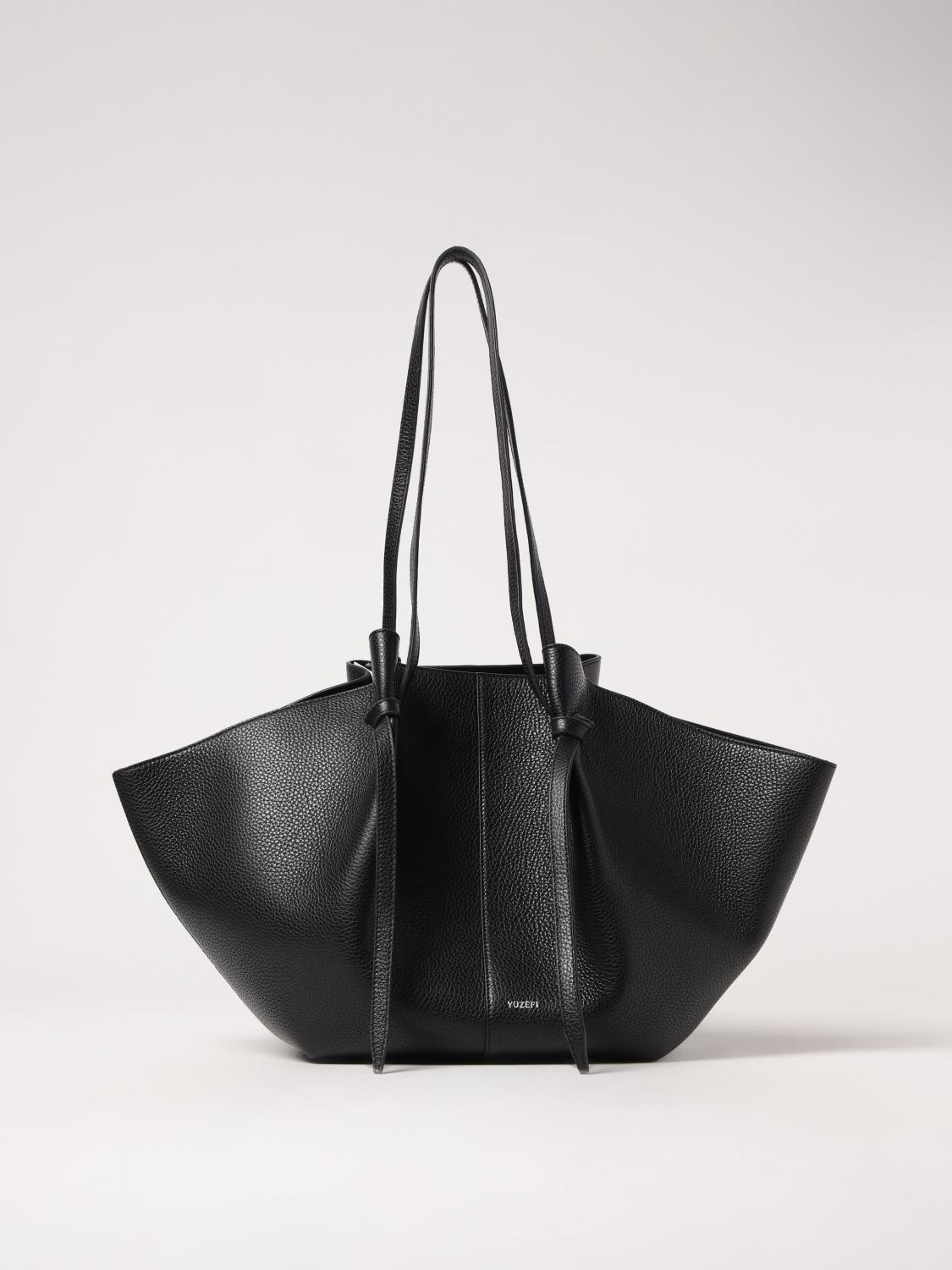 YUZEFI BORSA A SPALLA: Borsa a spalla in pelle martellata Yuzefi, Nero - Img 1