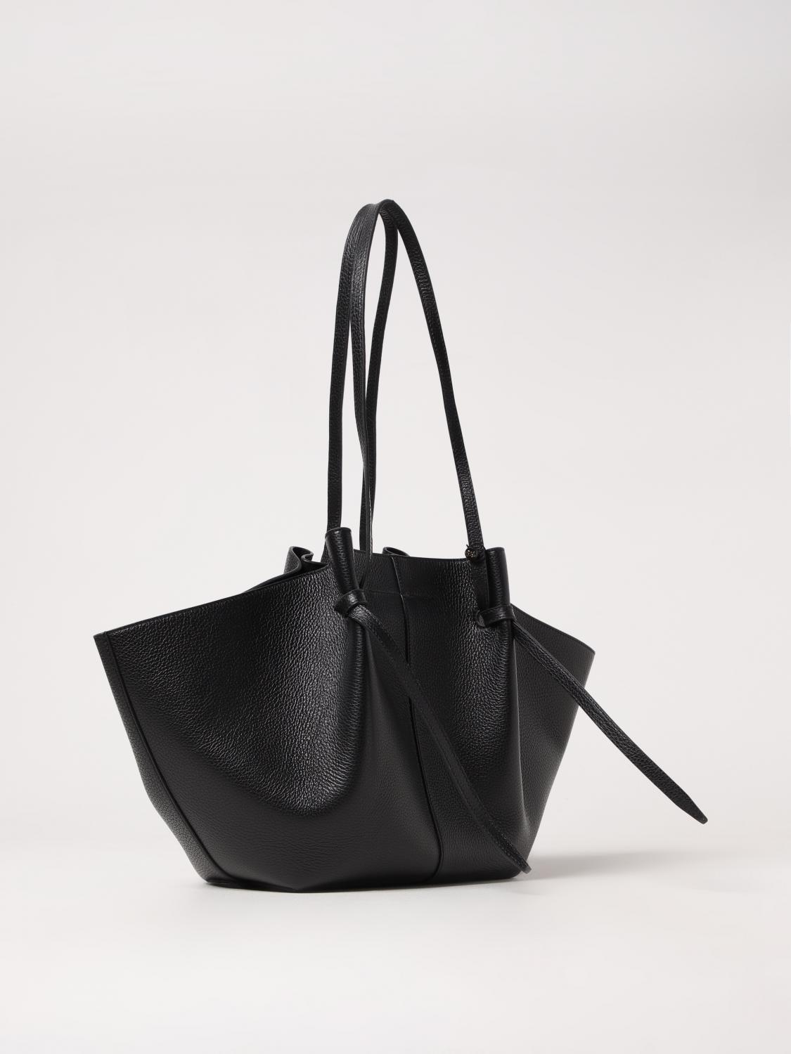 YUZEFI BORSA A SPALLA: Borsa a spalla in pelle martellata Yuzefi, Nero - Img 2
