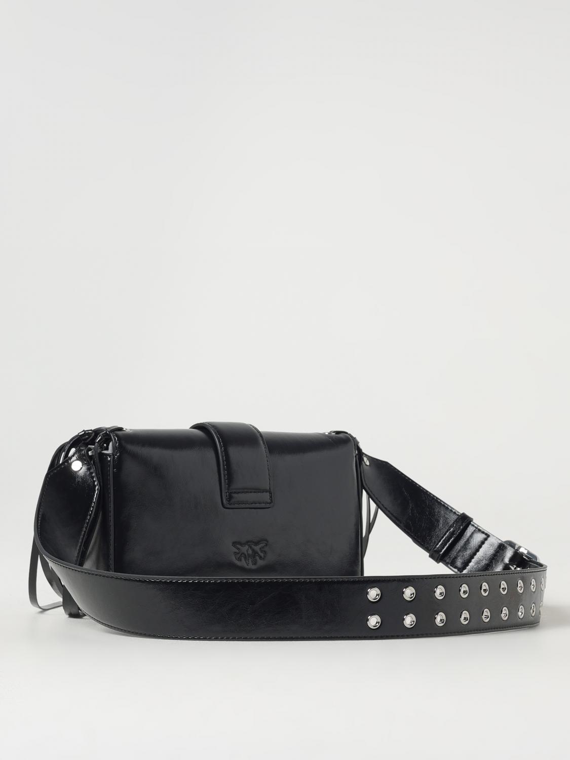 PINKO BORSA MINI: Borsa a spalla soft Love Bag Slouchy con frange Pinko, Nero - Img 2