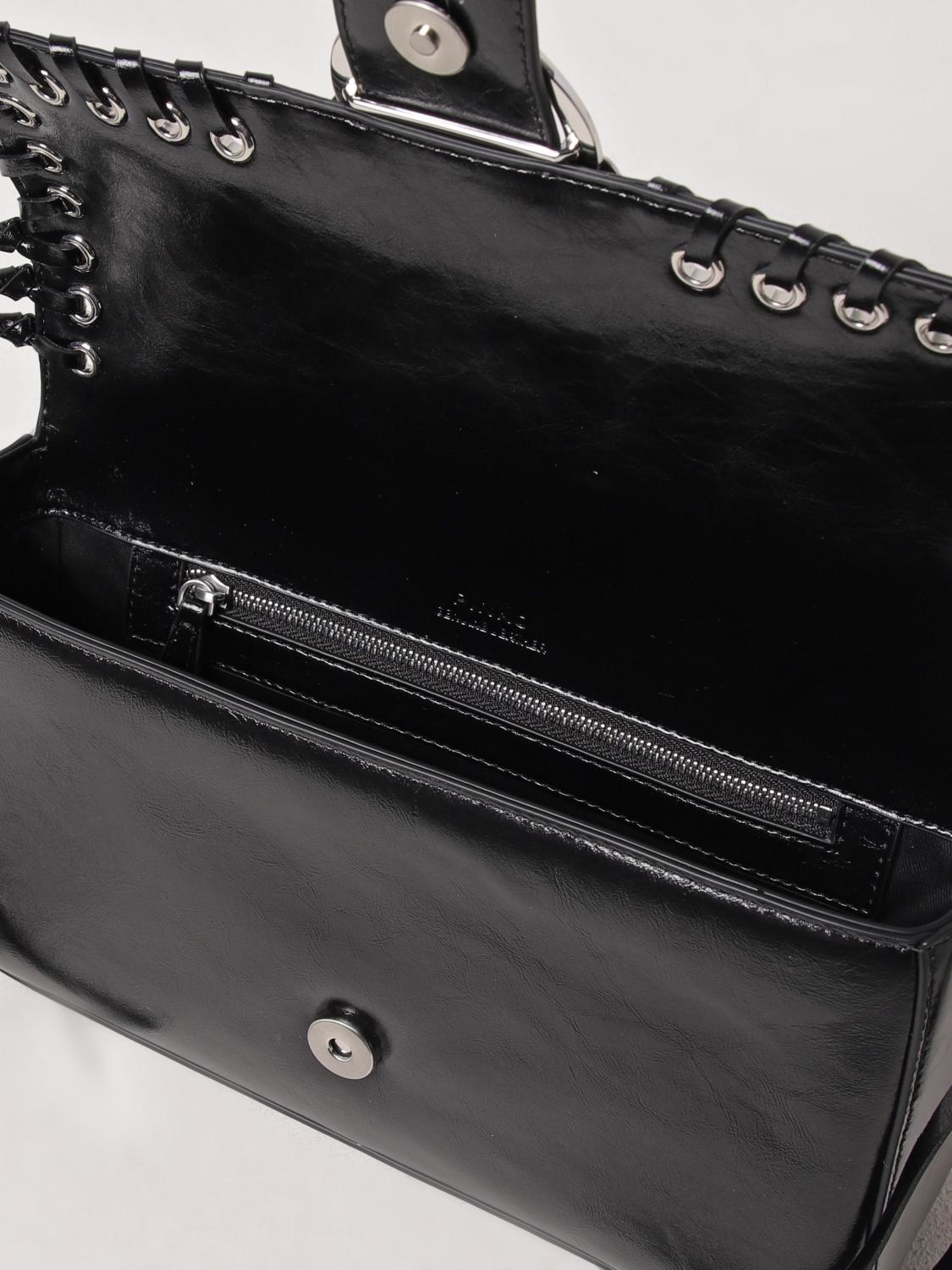 PINKO BORSA A TRACOLLA: Borsa a spalla soft Love Bag Slouchy con frange Pinko, Nero - Img 4