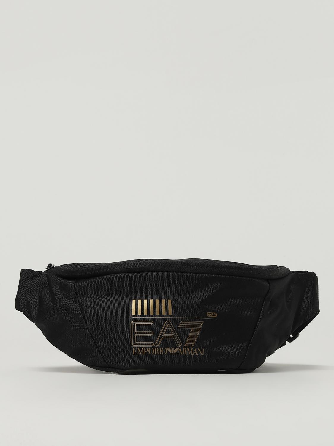 EA7 MARSUPIO: Marsupio in poliestere con logo Ea7, Nero - Img 1