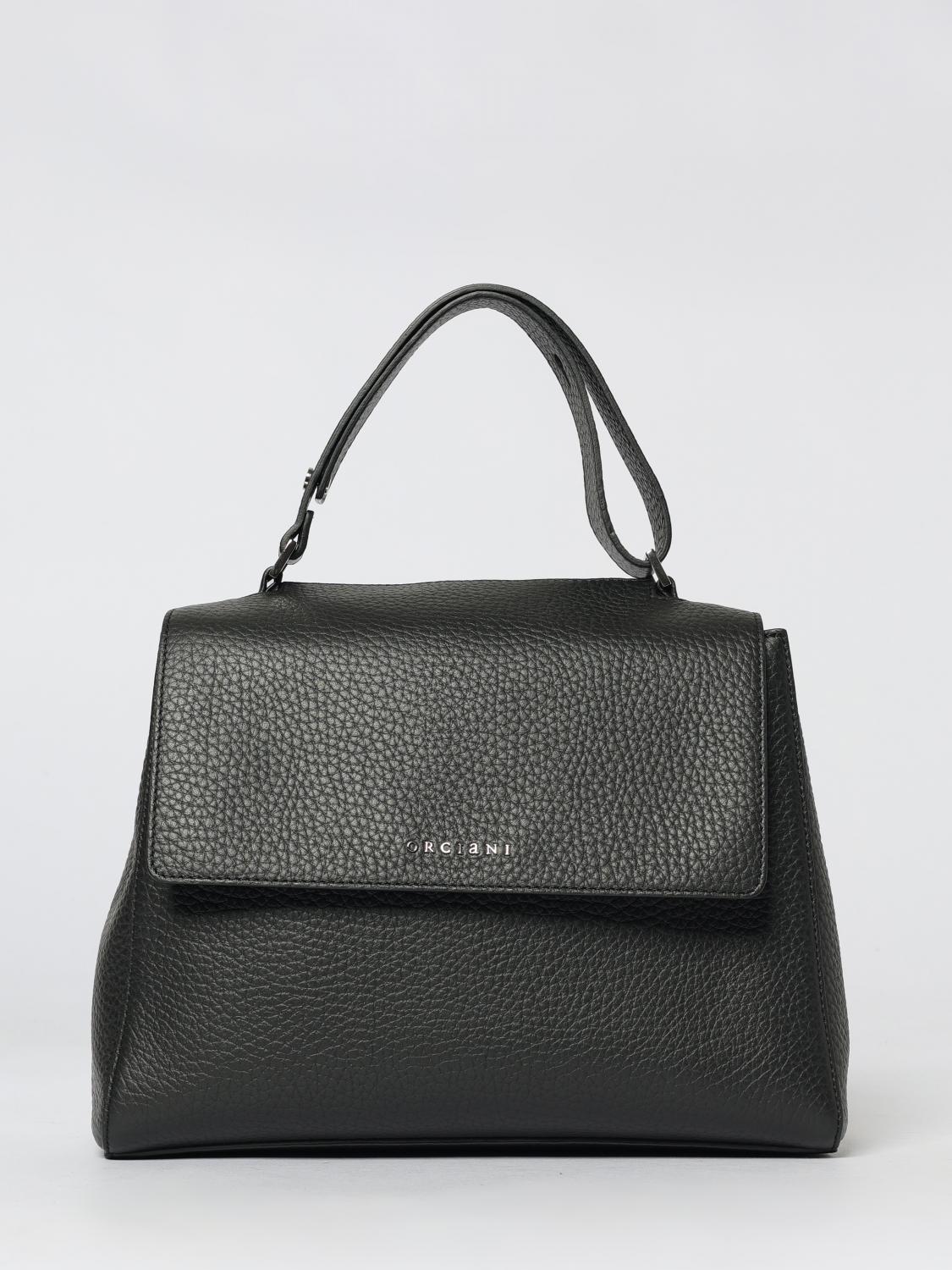 ORCIANI BORSA A MANO: Borsa Sveva Soft Orciani in pelle martellata, Nero - Img 1