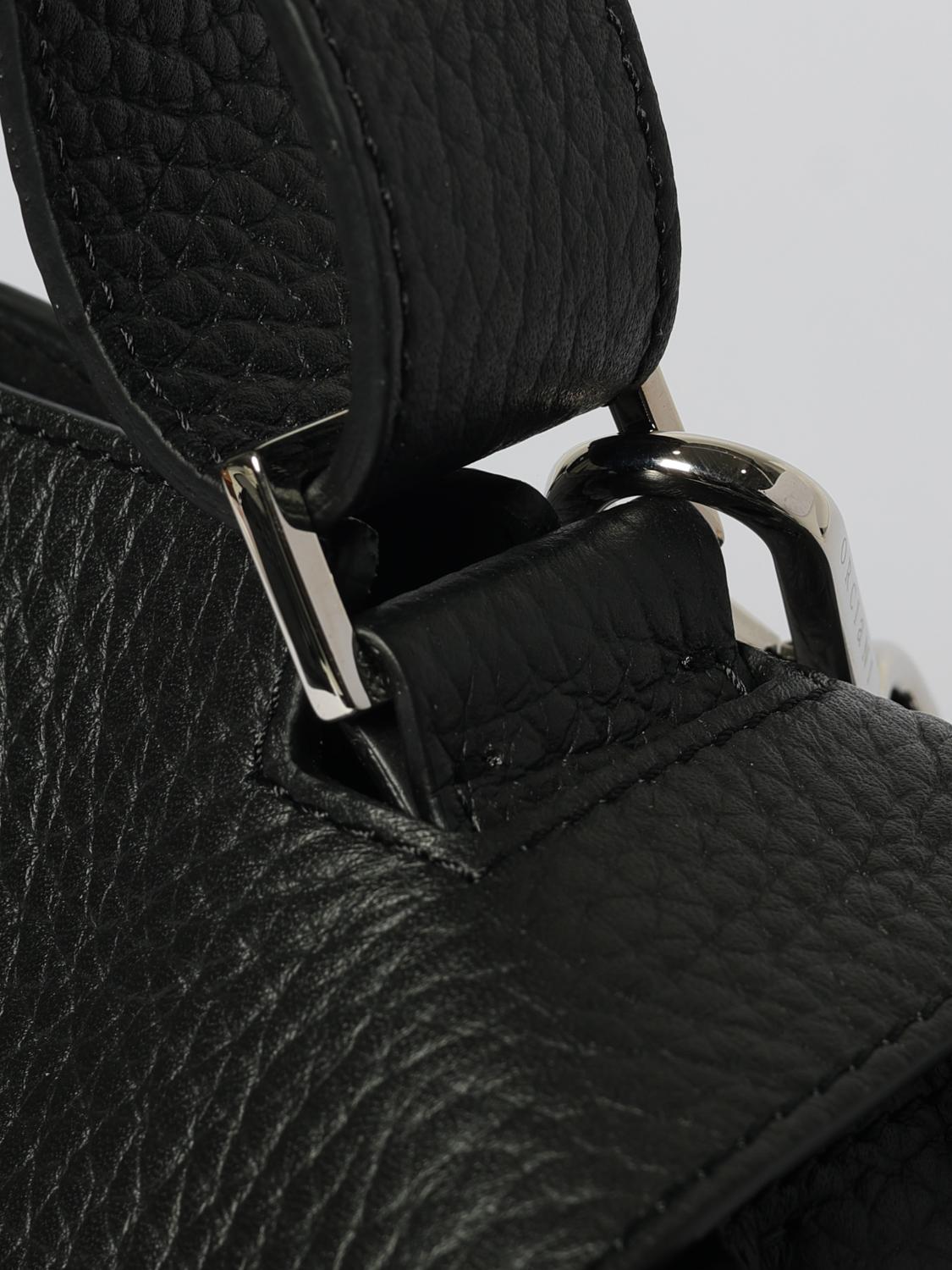 ORCIANI BORSA A MANO: Borsa Sveva Soft Orciani in pelle martellata, Nero - Img 3