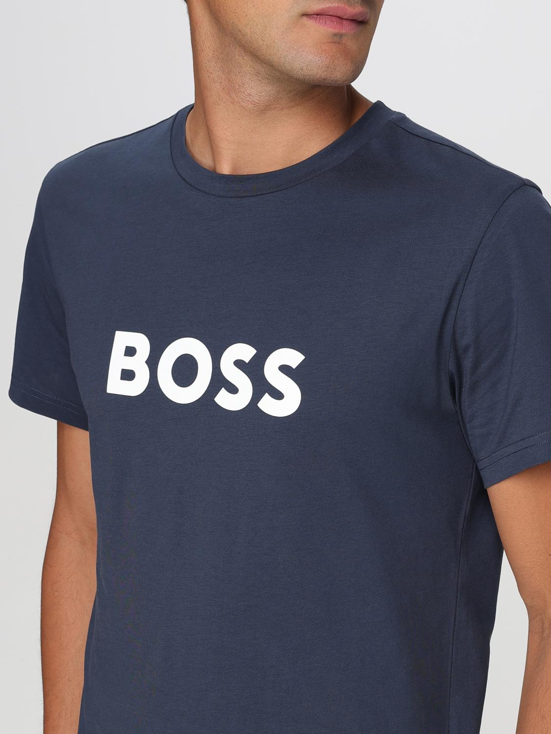 BOSS T-SHIRT: Boss Basic Baumwoll-T-Shirt mit Logo, Blau - Img 3