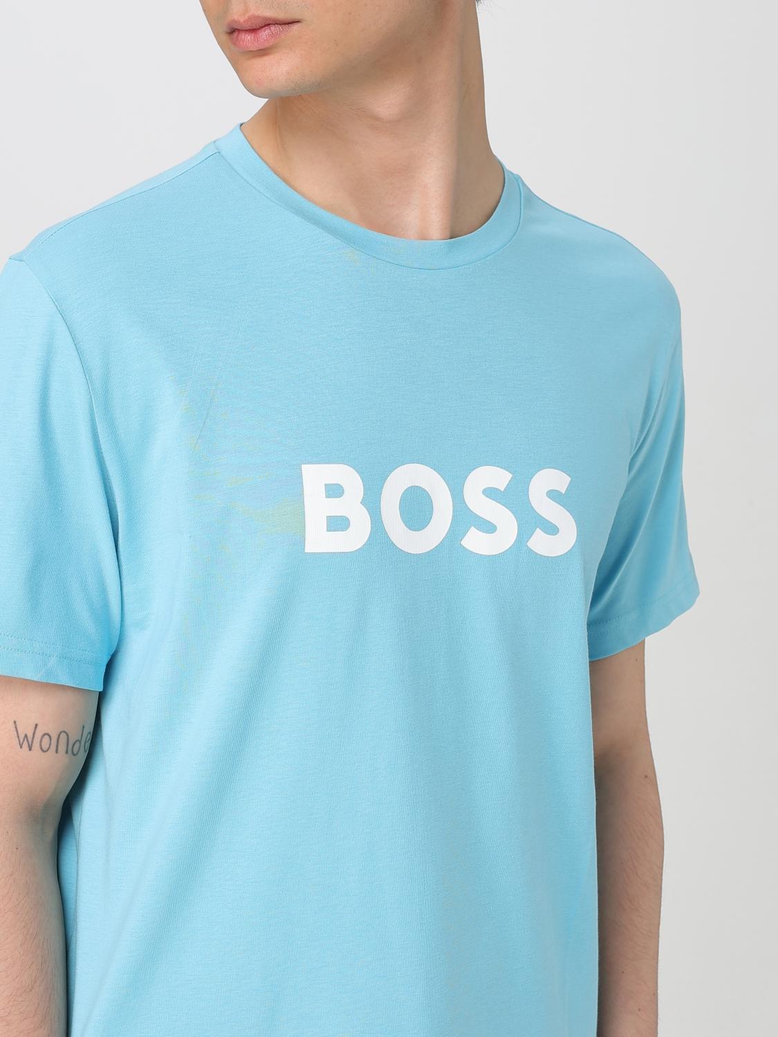 BOSS T-SHIRT: Boss Basic Baumwoll-T-Shirt mit Logo, Hellblau - Img 3