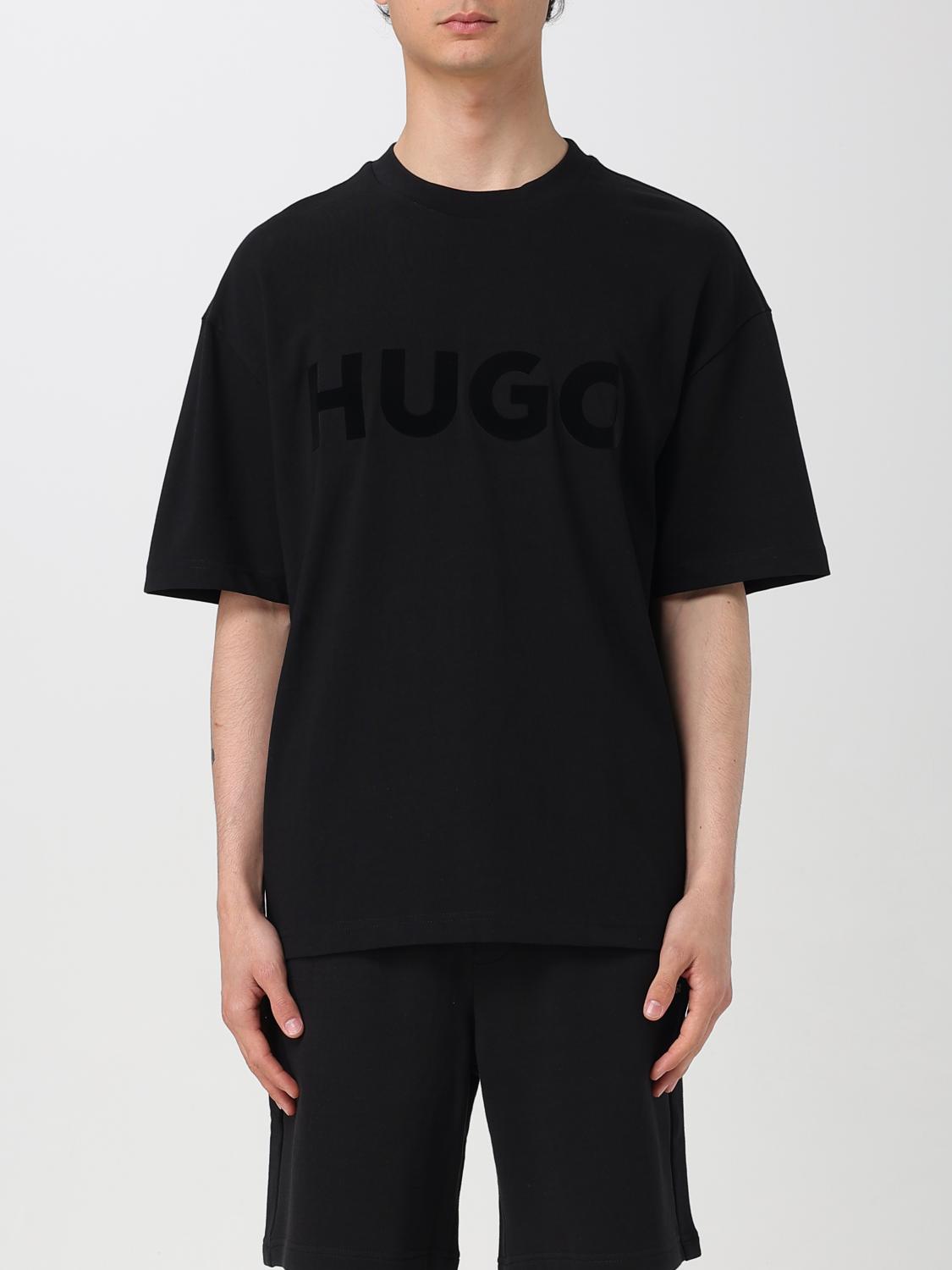 HUGO 티셔츠: Hugo 코튼 기본 티셔츠, 블랙 - Img 1