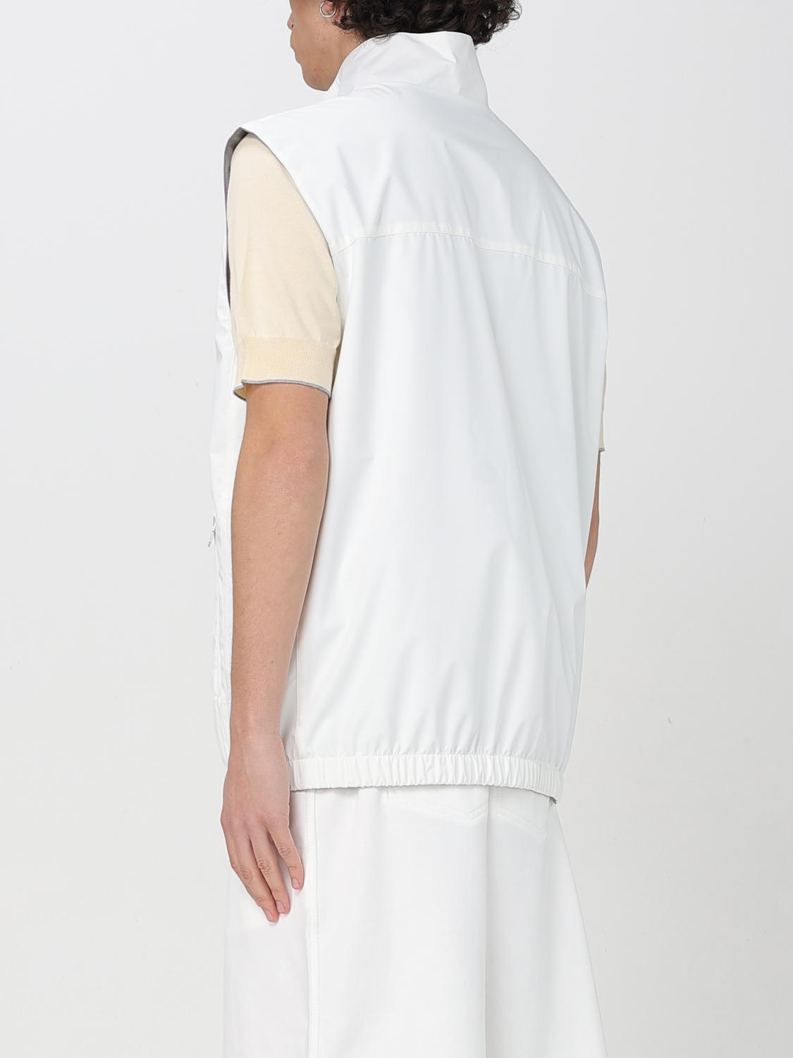 BRUNELLO CUCINELLI スーツベスト: Brunello Cucinelli メンズジャケット, ホワイト - Img 3