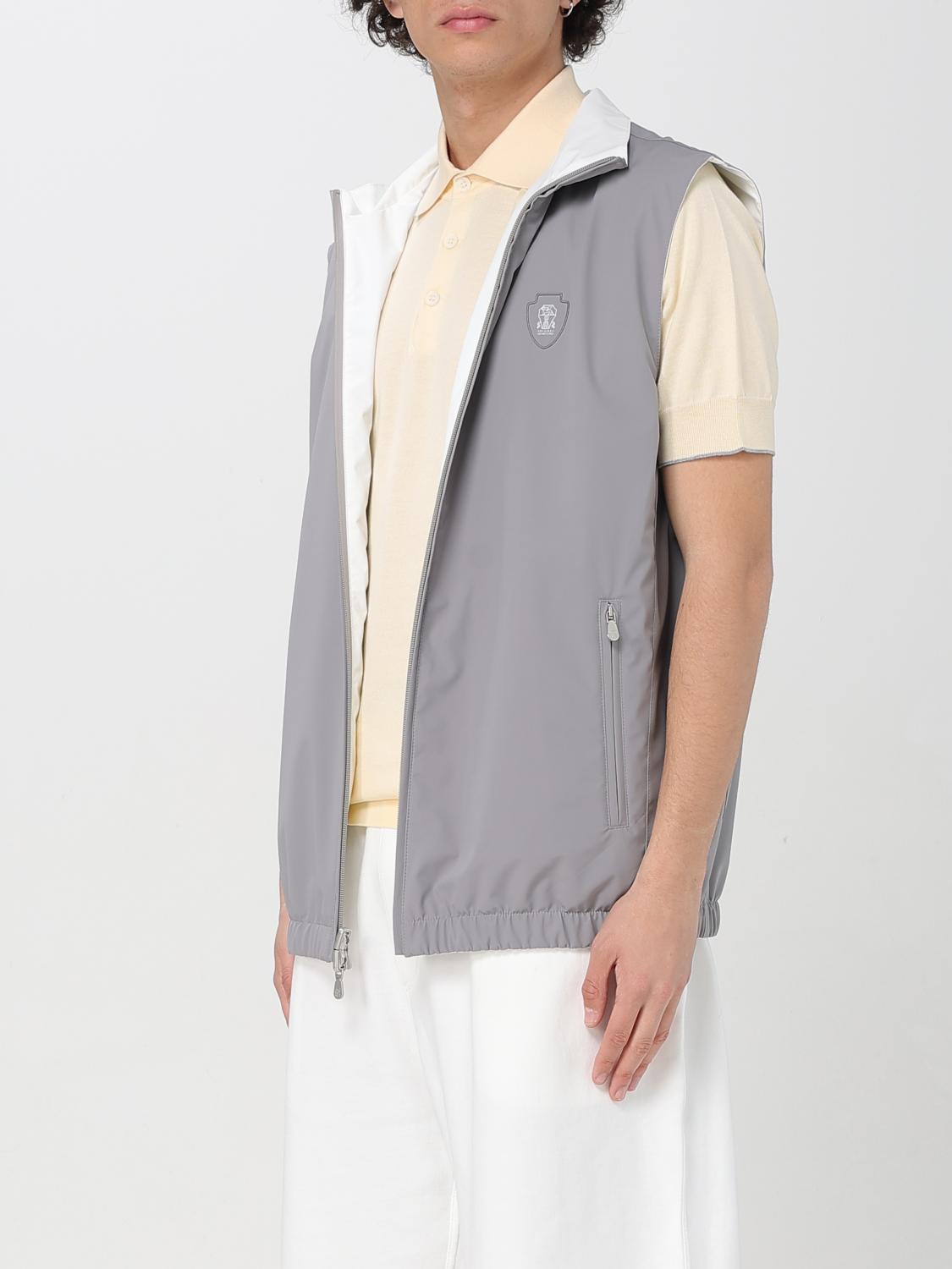 BRUNELLO CUCINELLI スーツベスト: Brunello Cucinelli メンズジャケット, ホワイト - Img 4