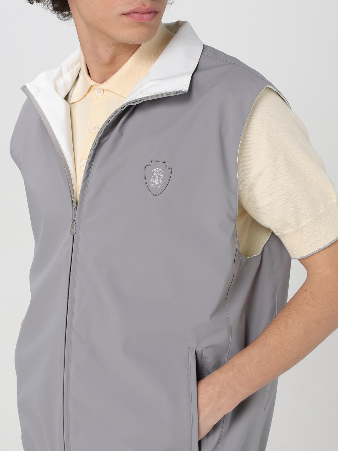 BRUNELLO CUCINELLI スーツベスト: Brunello Cucinelli メンズジャケット, ホワイト - Img 5