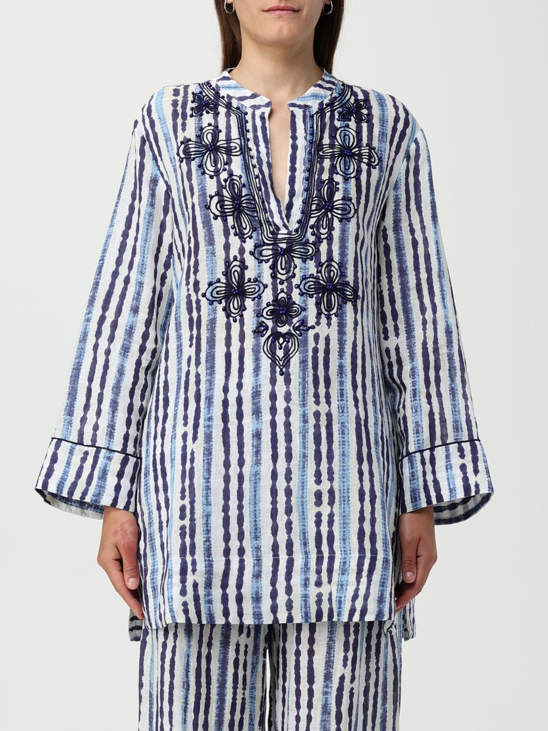 MALIPARMI TOP: Camisa mujer Maliparmi, Azul Oscuro - Img 1