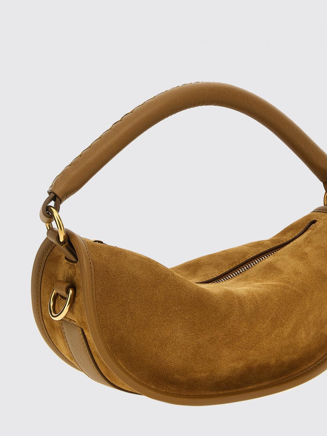 BURBERRY BORSA A MANO: Borsa a spalla Hebden in camoscio Burberry, Marrone - Img 3