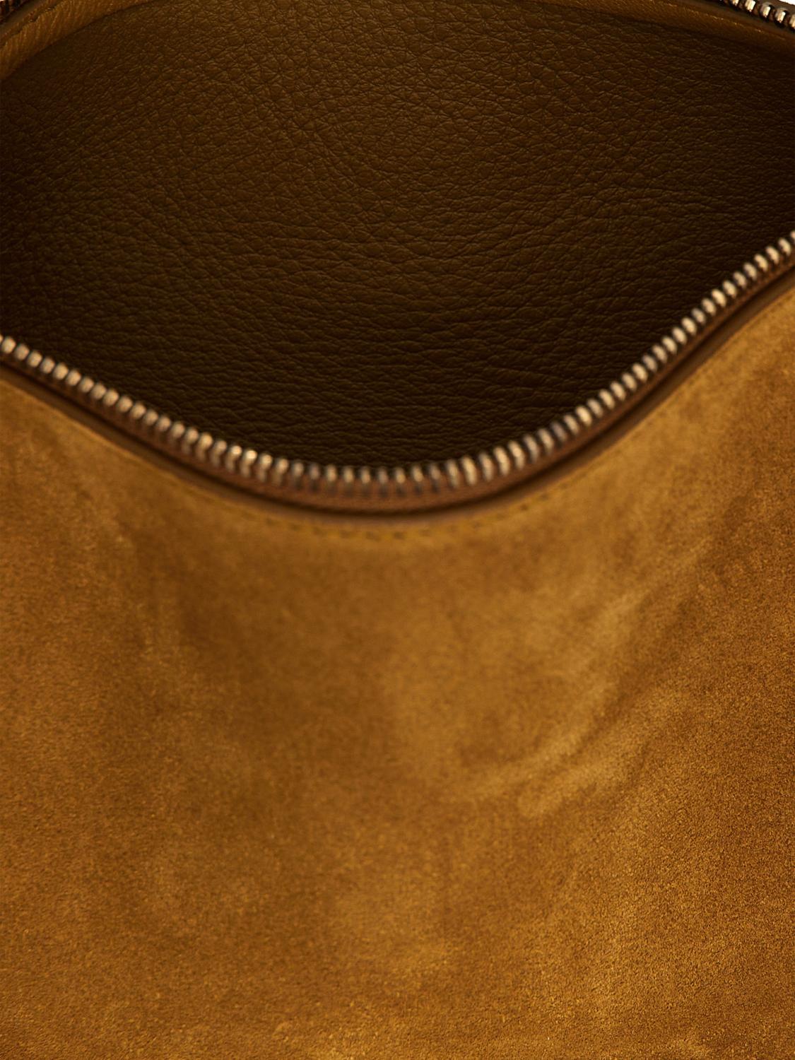 BURBERRY BORSA A MANO: Borsa a spalla Hebden in camoscio Burberry, Marrone - Img 4