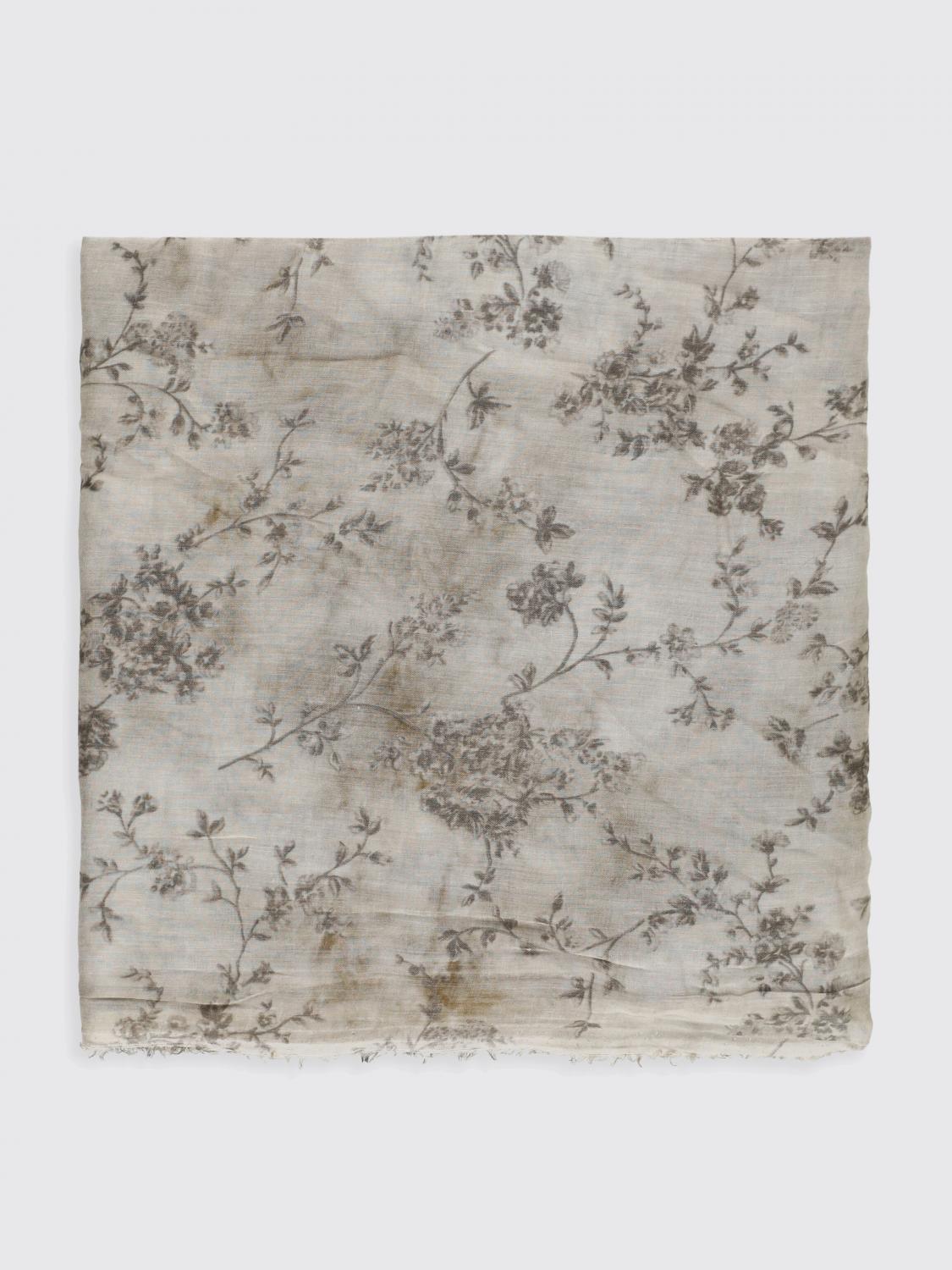 UMA WANG SCIARPA: Sciarpa Uma Wang in cotone con stampa floreale , Verde - Img 1